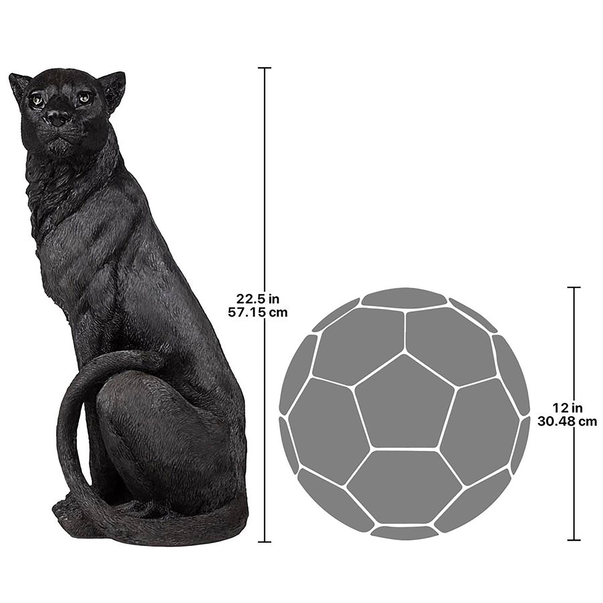 Design Toscano 22.5&#x22; Pensive Panther Black Jaguar Statue