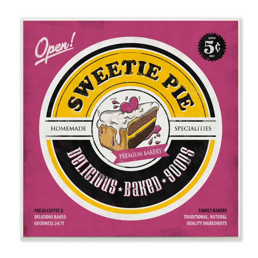 Stupell Industries Sweetie Pie Bakery Comic Wall Plaque