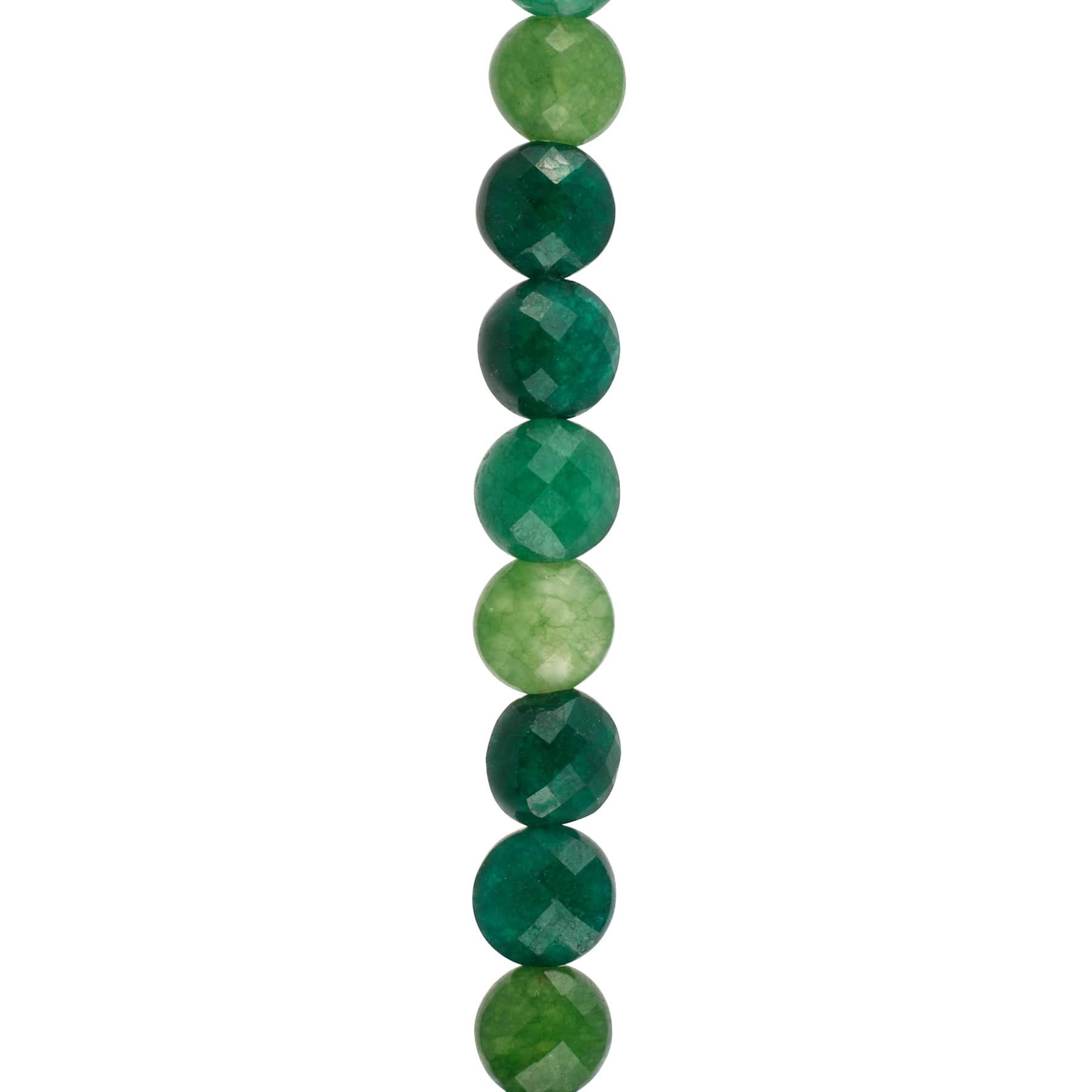 12 Pack: Green Quartz Faceted Coin Beads by Bead Landing&#x2122;