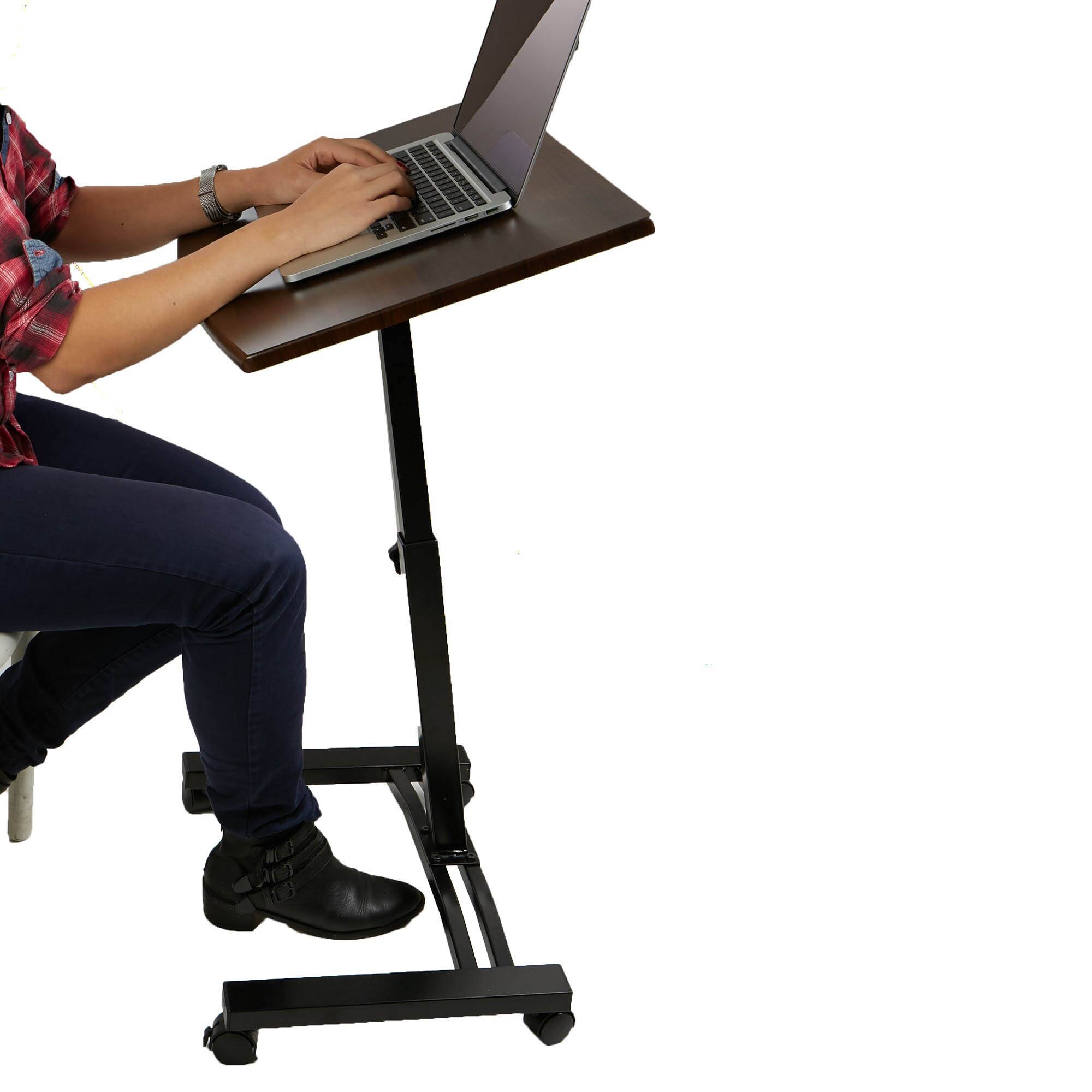 Mind Reader Black Sit & Stand Adjustable Laptop Cart