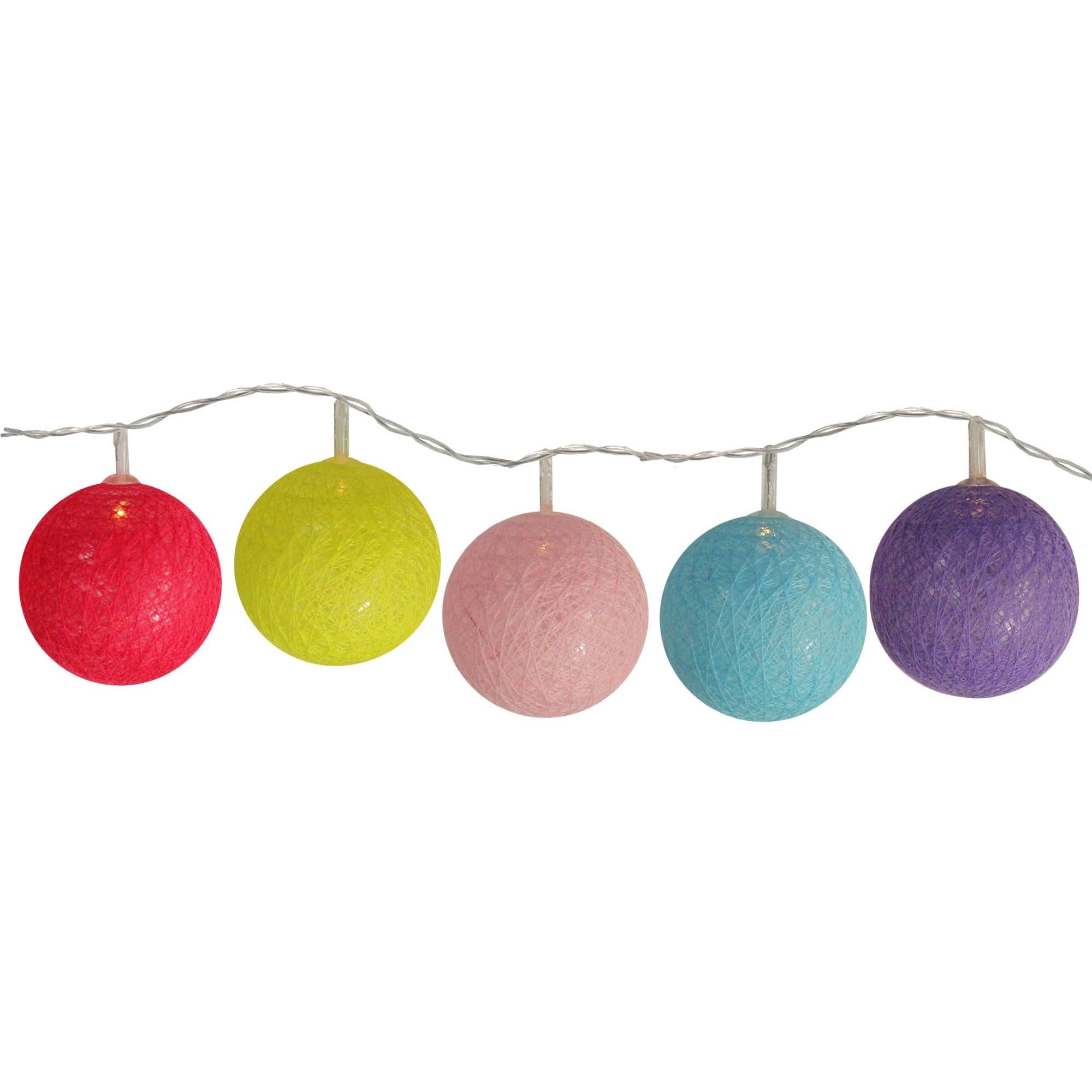 10ct. Multicolor LED Yarn Ball Summer String Lights