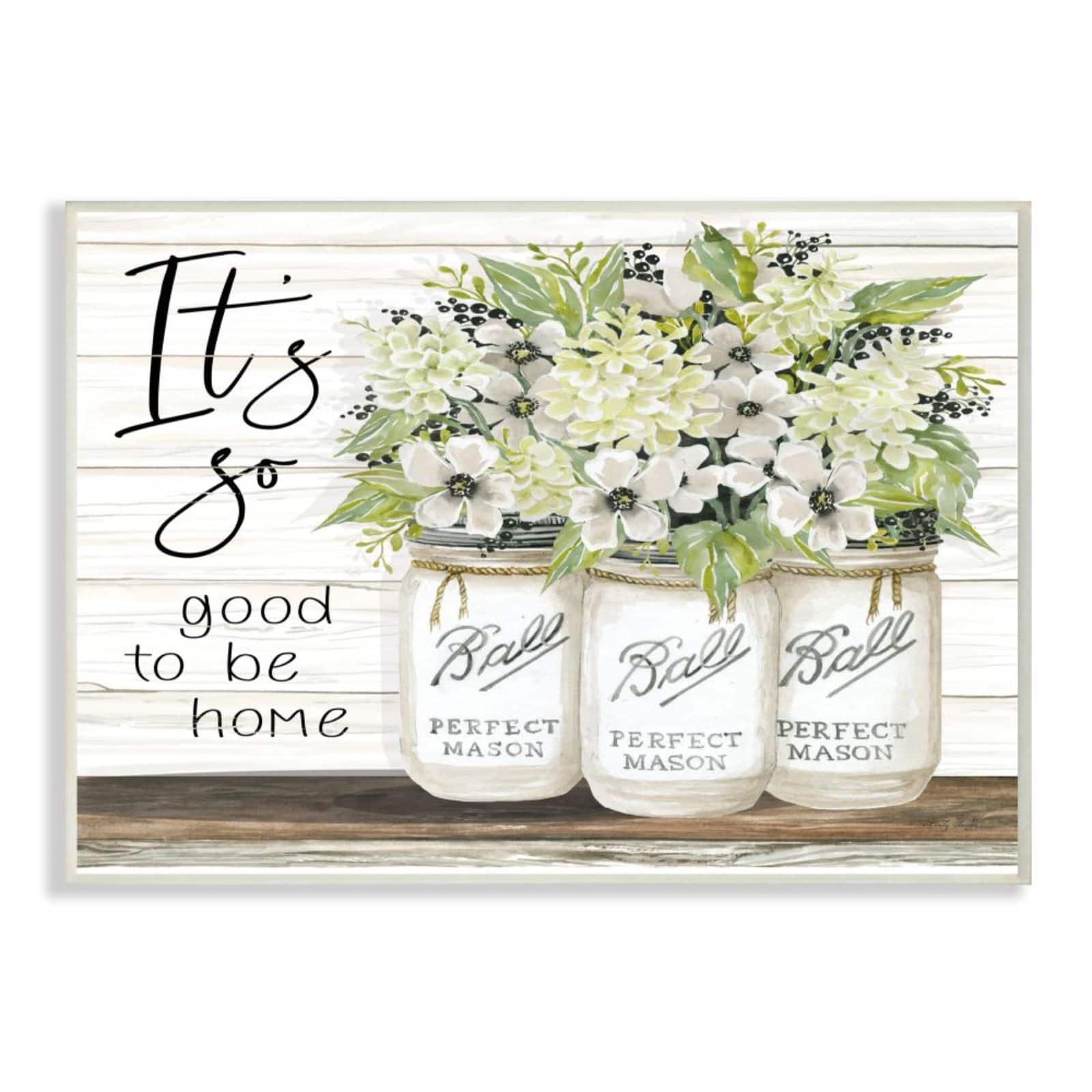 Stupell Industries So Good To Be Home Floral Bouquet Wood Wall Plaque