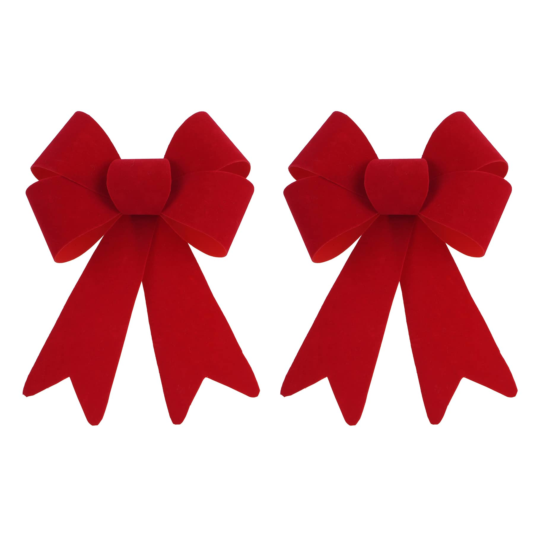 7.5&#x22; Red Flocked Christmas Bows, 2ct. by Celebrate It&#x2122;