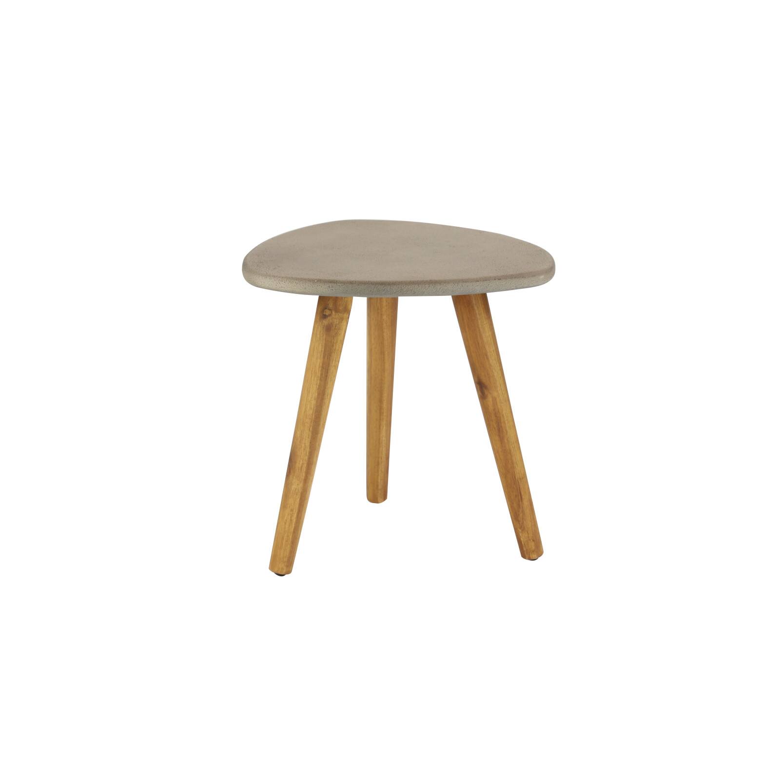 16&#x22; Gray Wood Modern Outdoor Accent Table