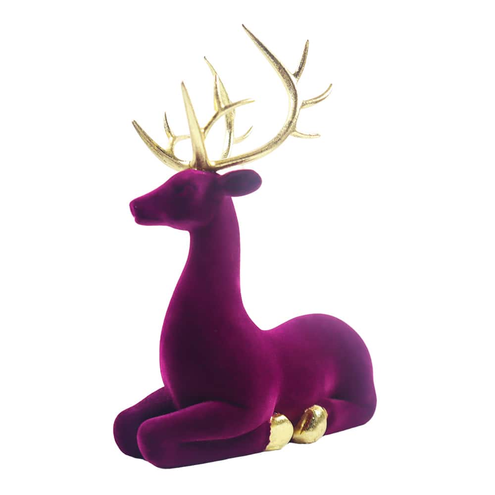 Flocked Sitting Reindeer Tabletop D&#xE9;cor by Ashland&#xAE;