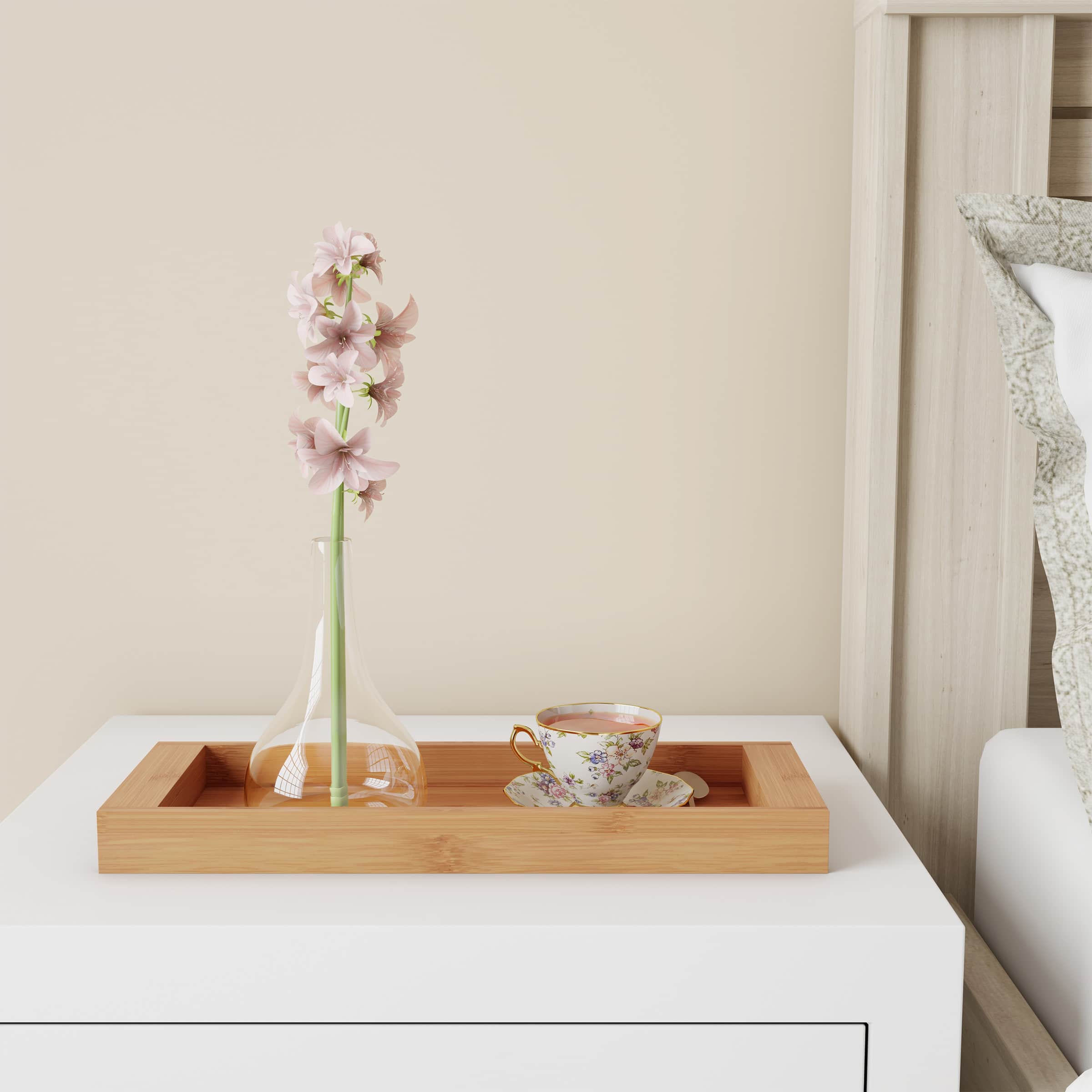 Hastings Home Bamboo Bathroom &#x26; Vanity Tray, 16&#x22; x 6&#x22;