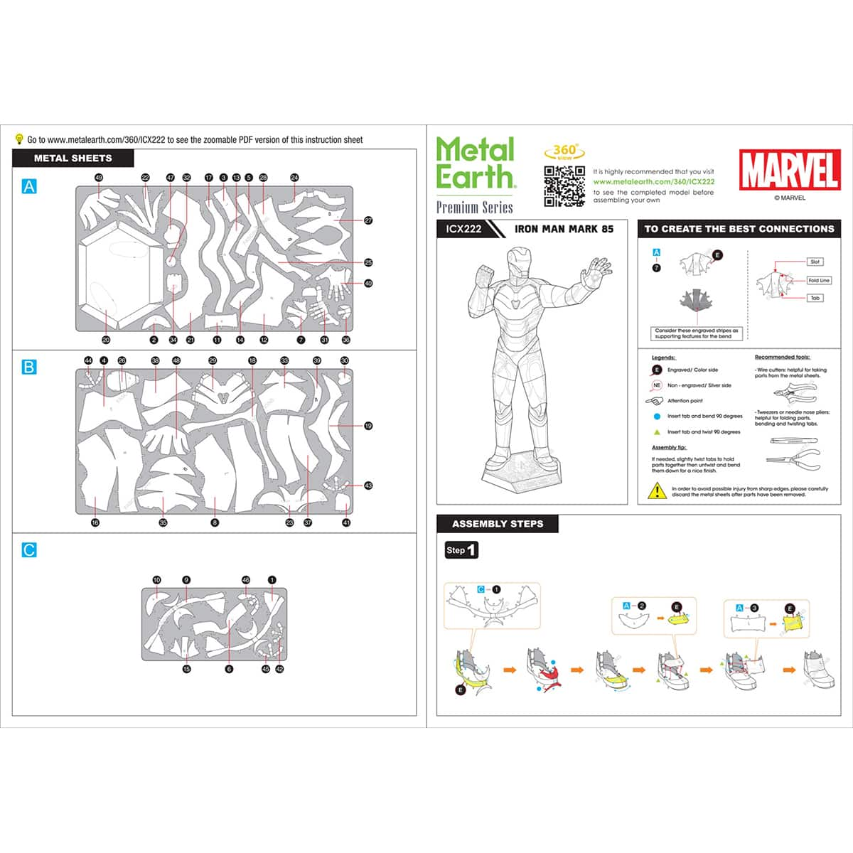 Metal Earth&#xAE; Premium Series Iron Man Mark LXXXV Steel Model Kit