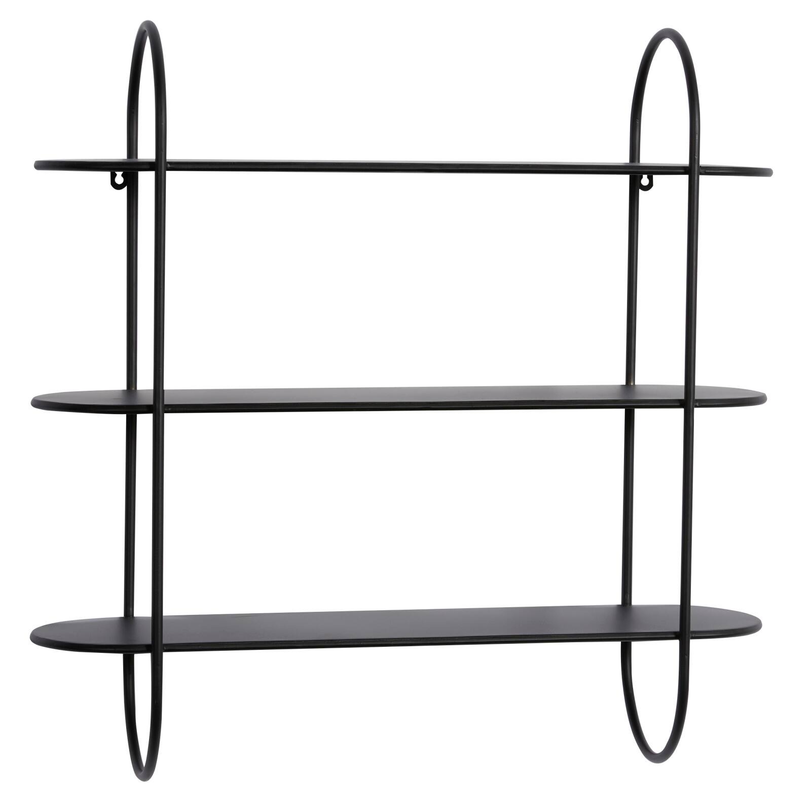 Black Iron Modern Wall Shelves, 28" x 28" x 8"