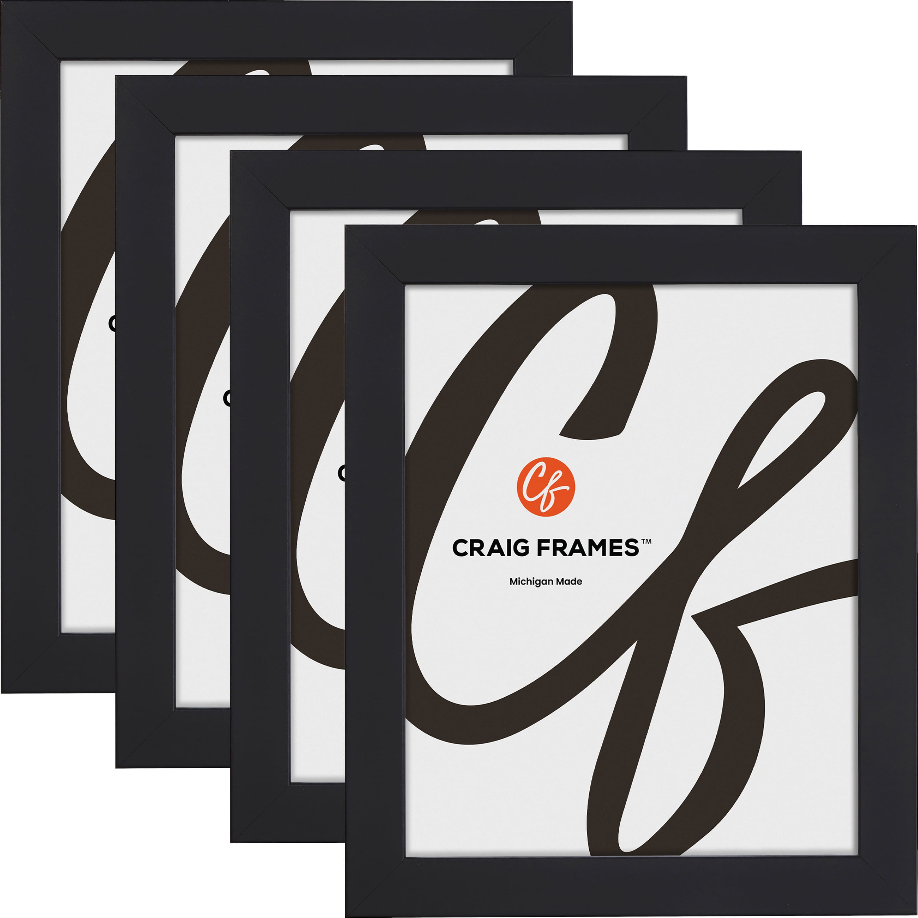 4 Pack: Craig Frames Essentials Modern Black Picture Frame