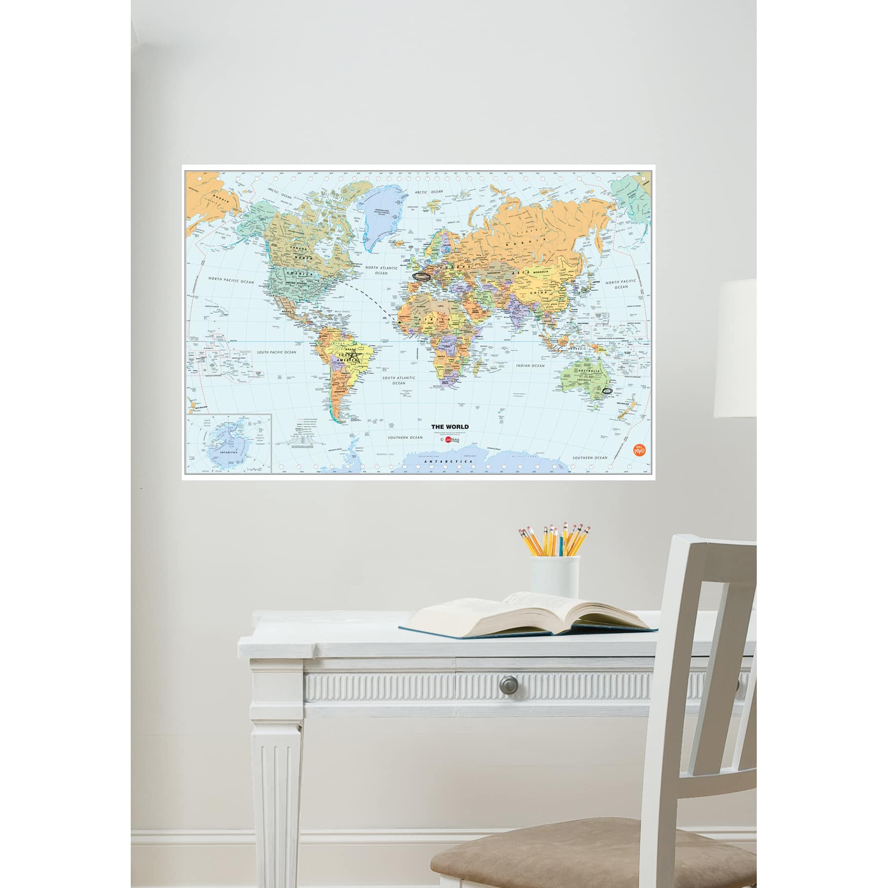 WallPops Dry Erase World Map