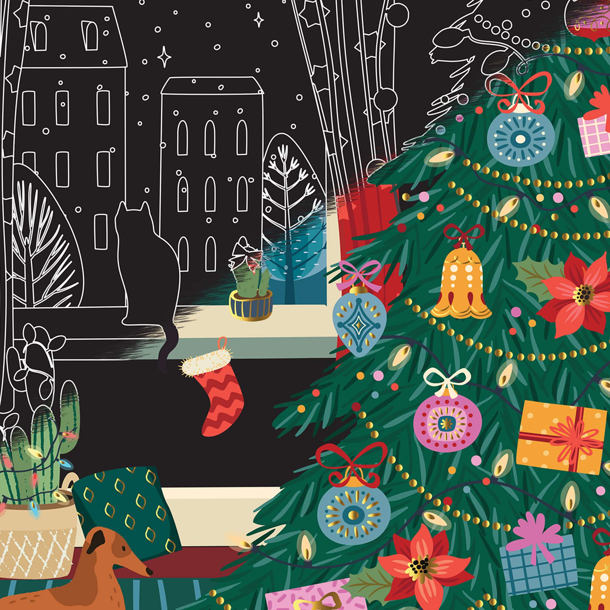 Brea Reese&#x2122; 9&#x22; x 12&#x22; Modern Christmas Scratch Art Paper Pad