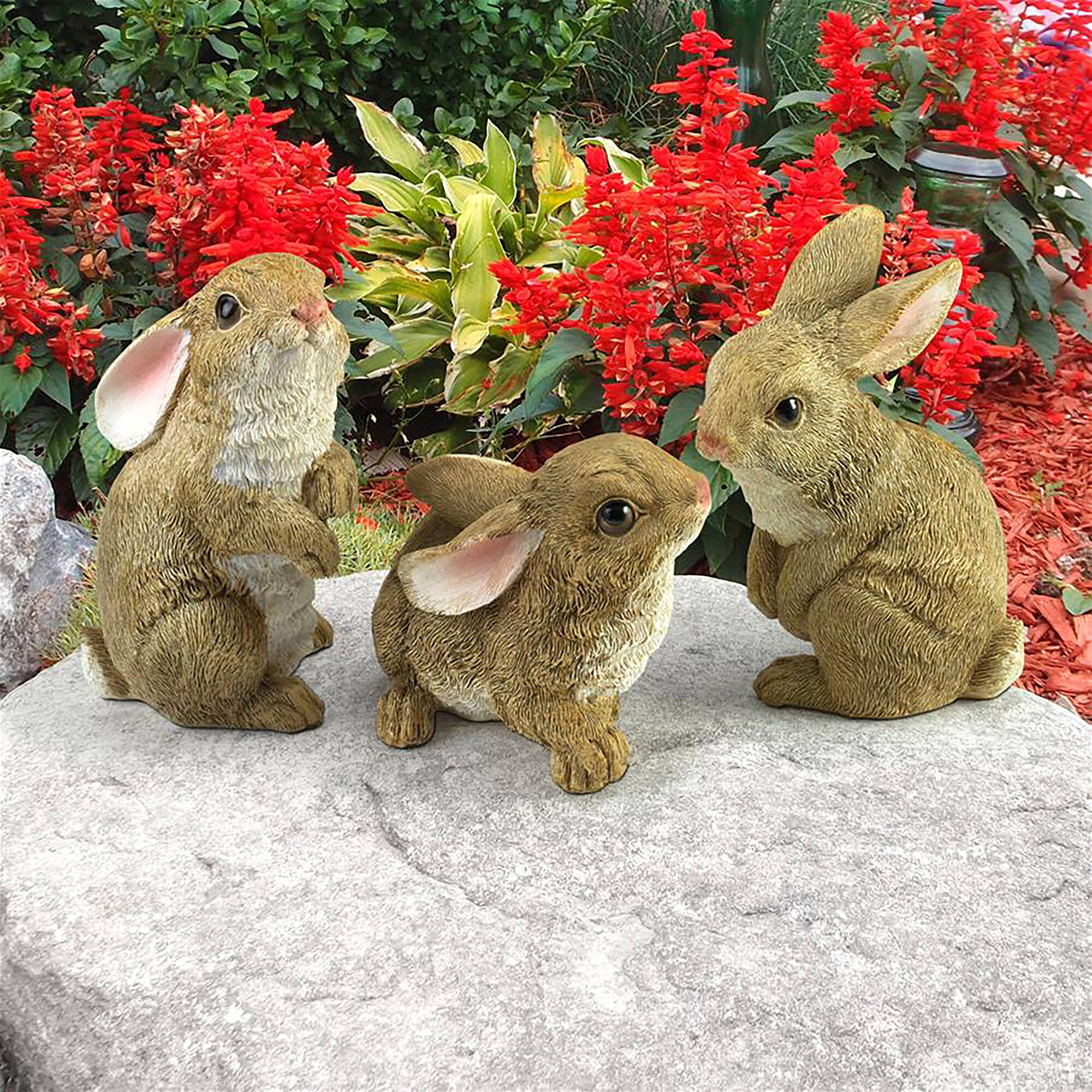 Design Toscano 5" Garden Rabbit Statue Set