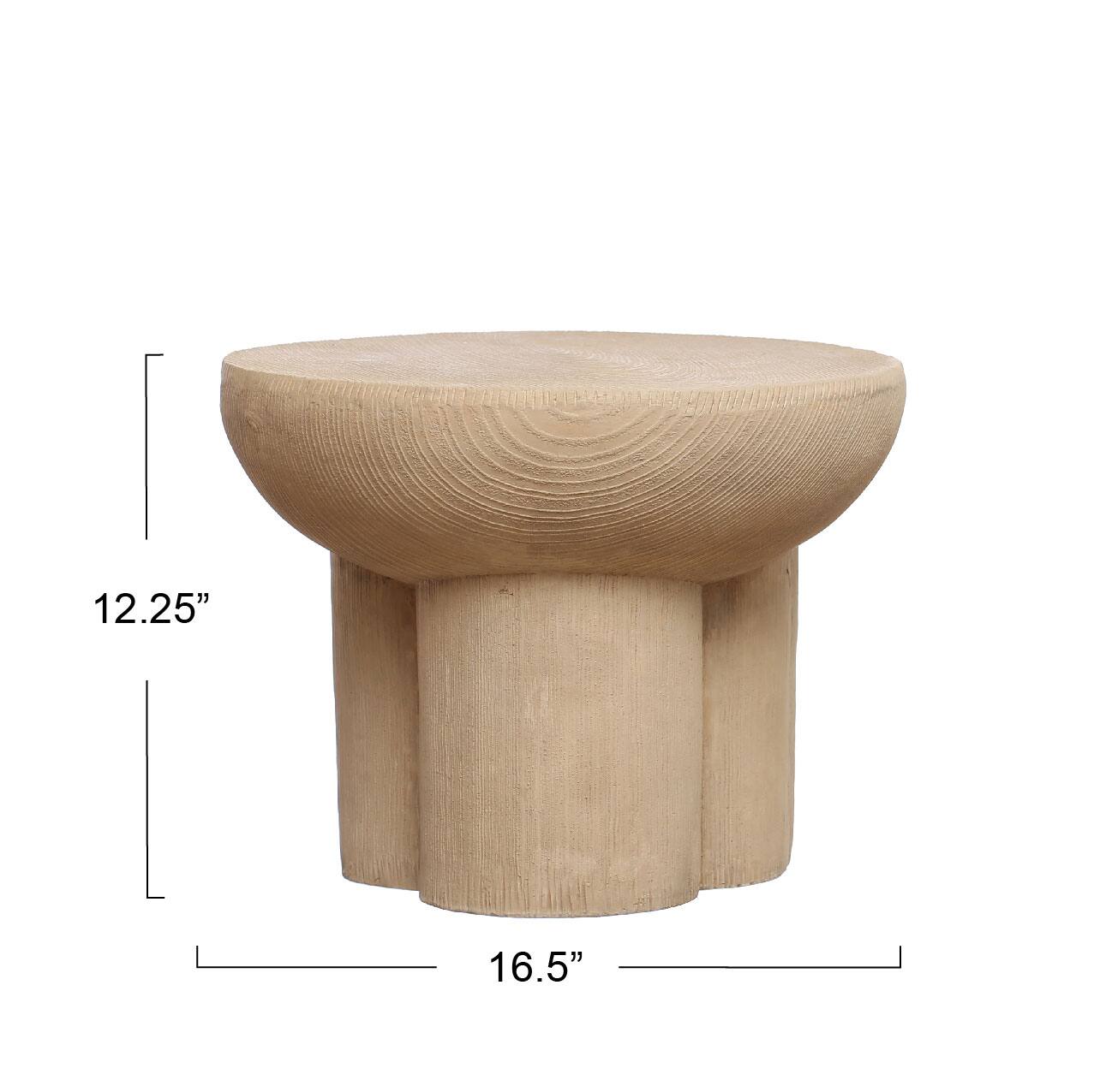Hello Honey® Tan Rustic Round Magnesia Three-Legged Stool