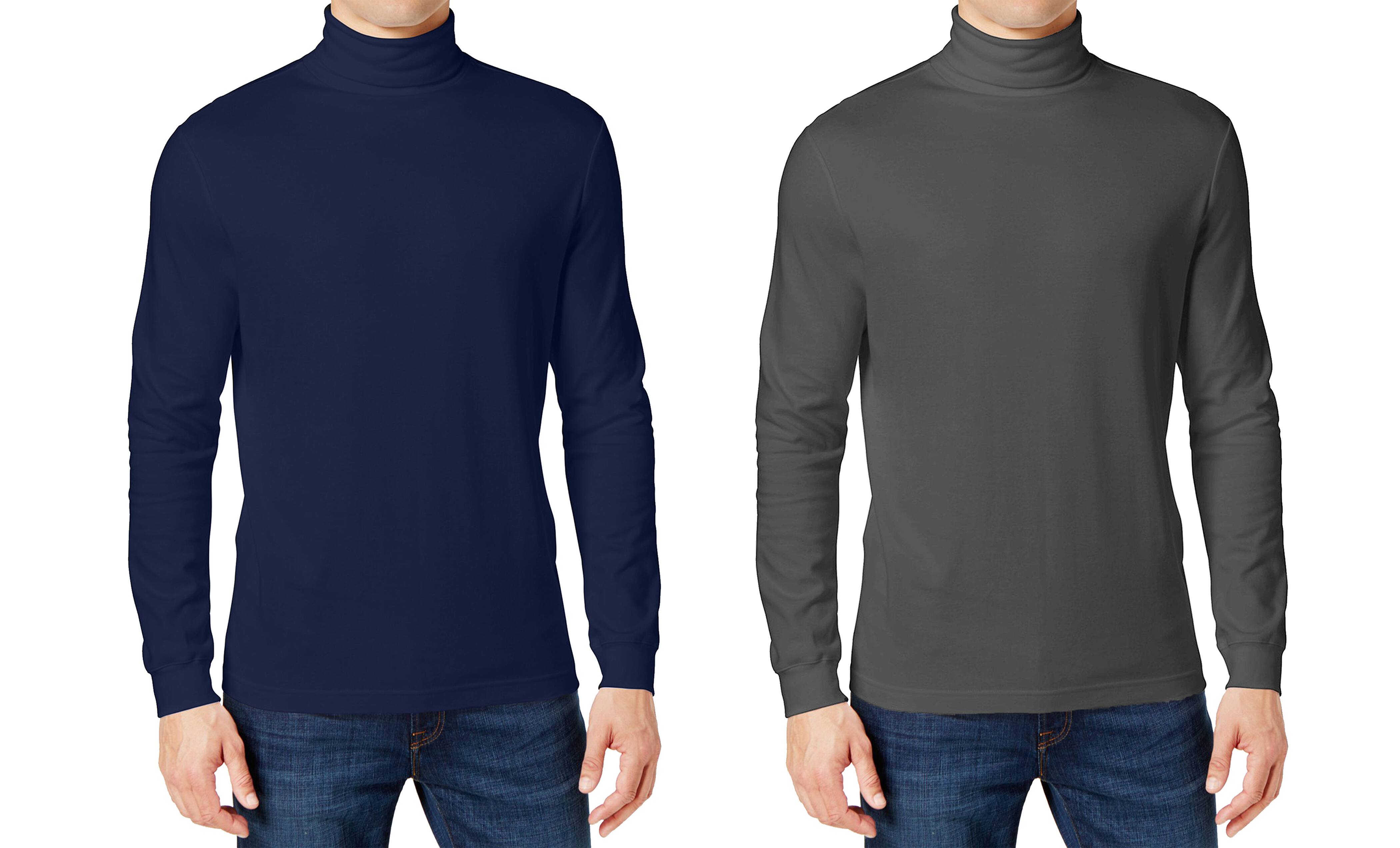 Galaxy By Harvic Men's Turtleneck Shirt 2 Pack