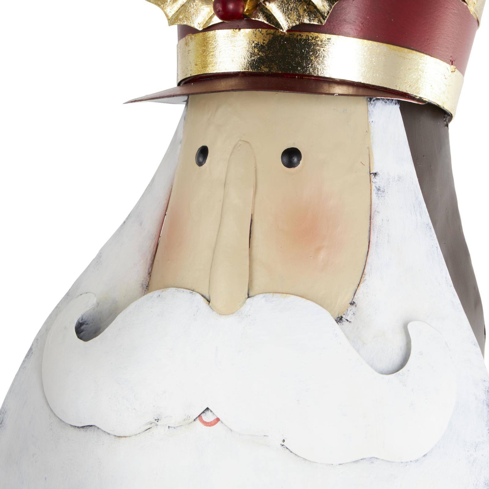 52&#x22; Red Metal Nutcracker Standing Sculpture