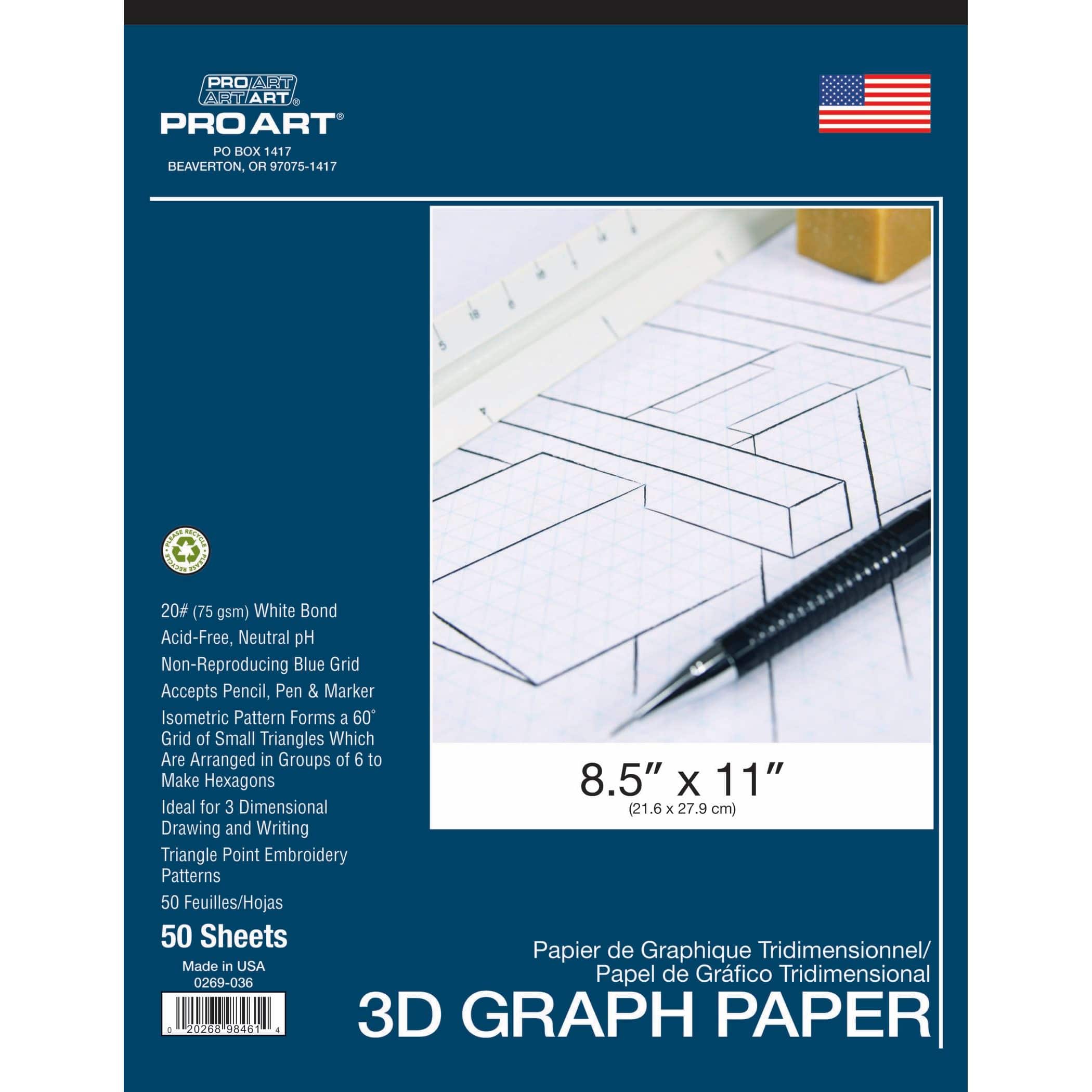 8-1/2 x 14 / Quadrille Grid Blueprint and Graph Paper (5 Pads, 50