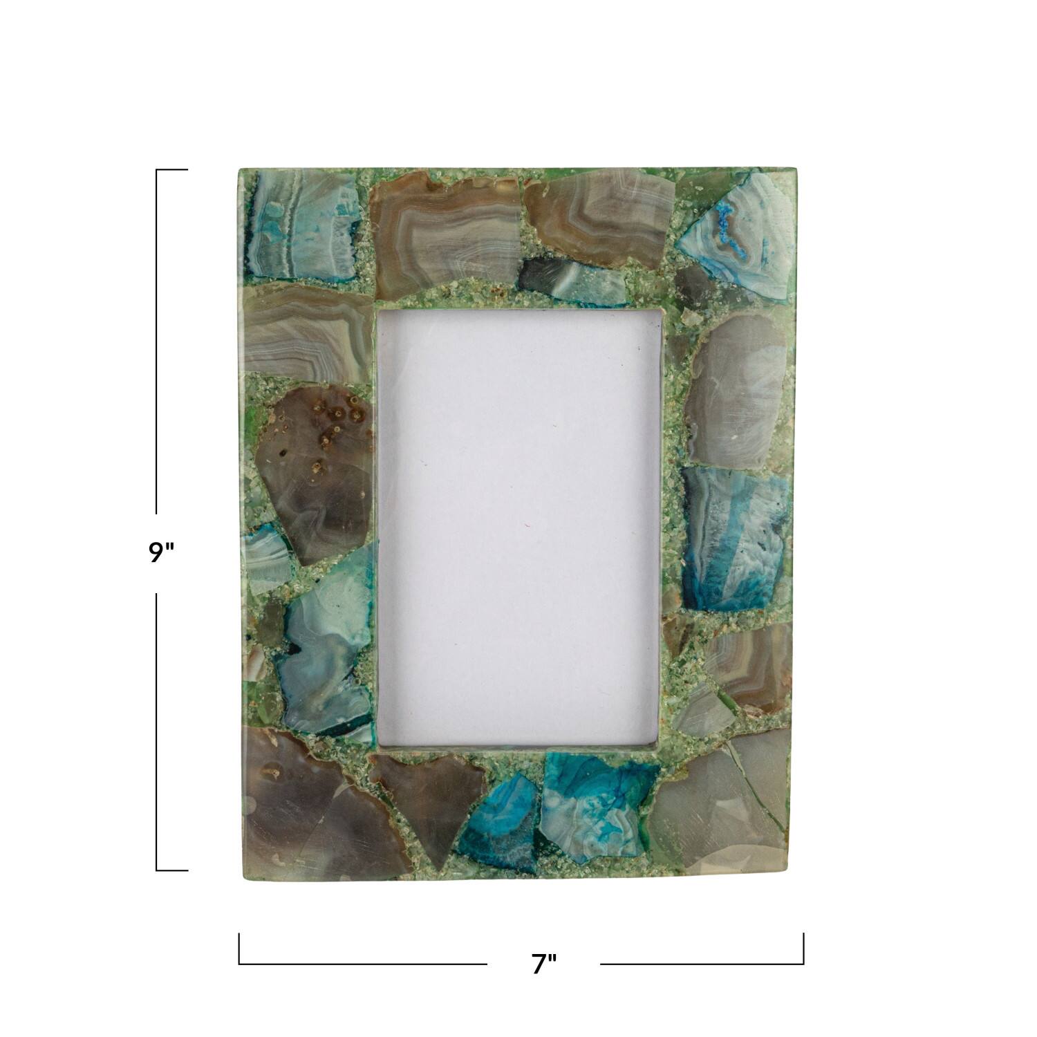 Hello Honey&#xAE; 4&#x22; x 6&#x22; Green &#x26; Gray Agate Photo Frame