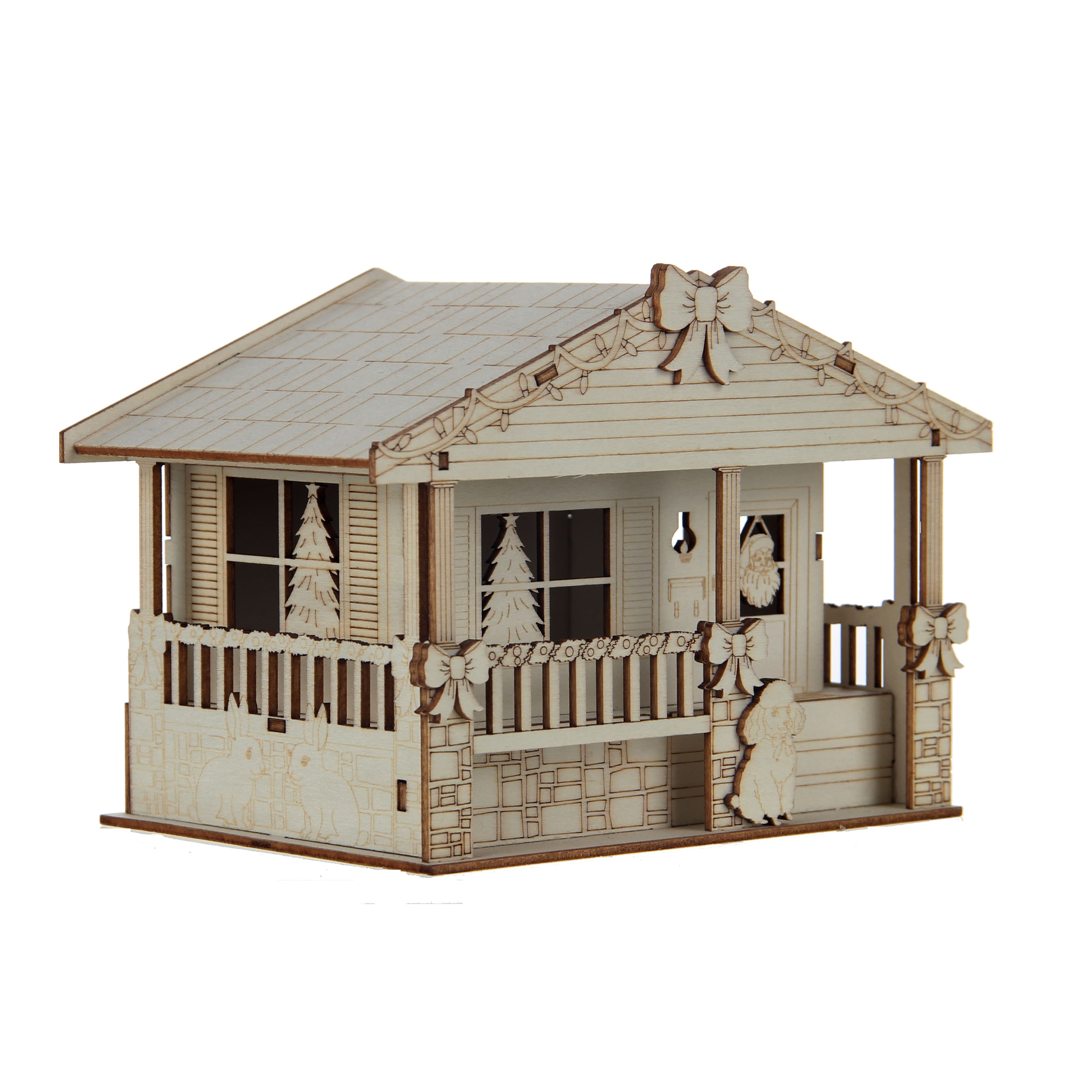 5&#x22; DIY Villages Retro LED Wood D&#xE9;cor by Make Market&#xAE;