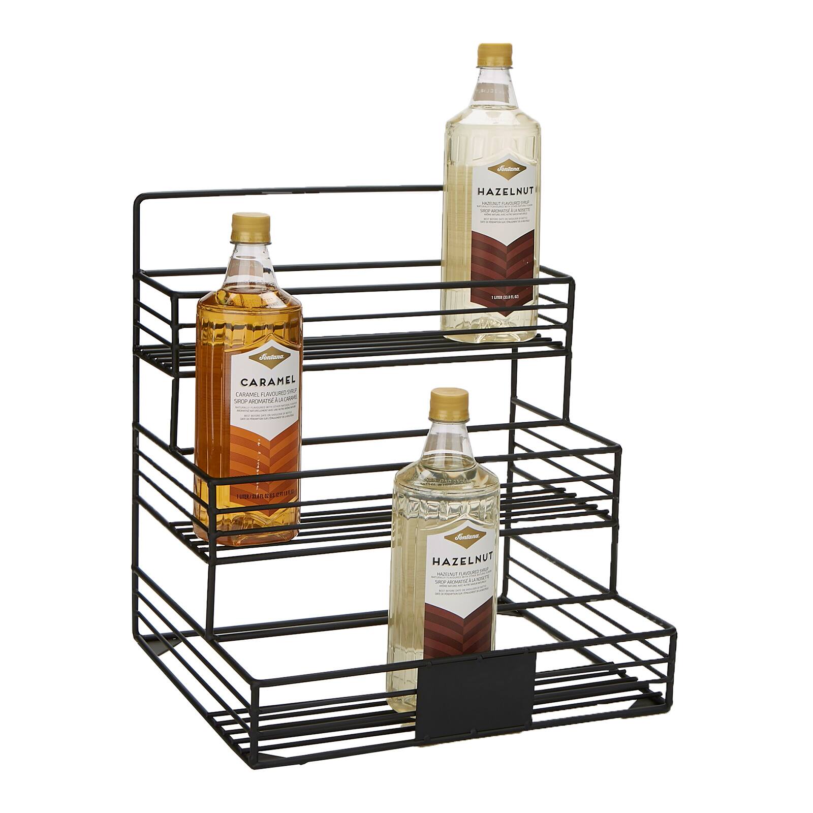 Mind Reader Black 4 Compartment Bottle Organizer Holder &#x26; Storage