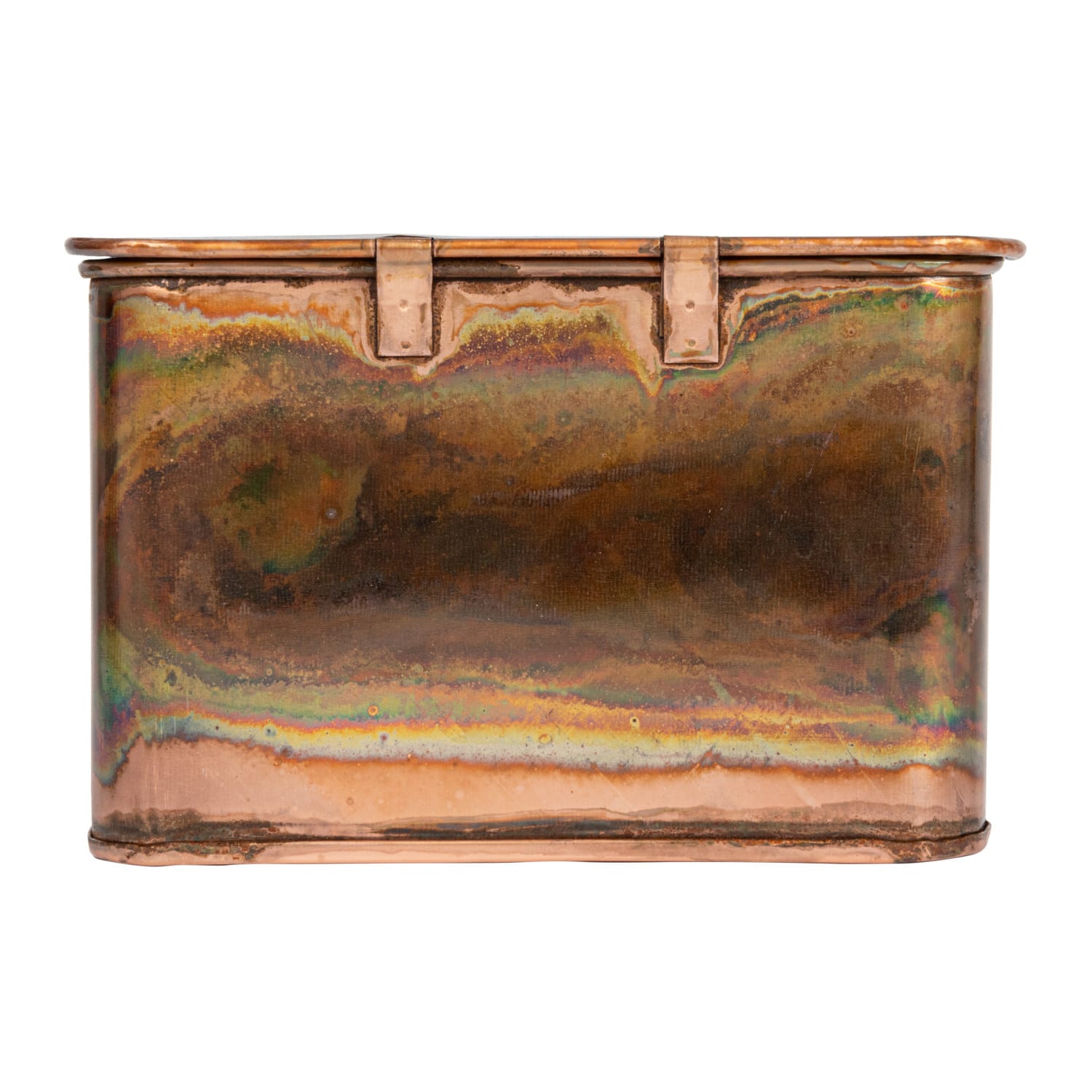 7&#x22; Burnt Copper Finish Square Decorative Boxes Set