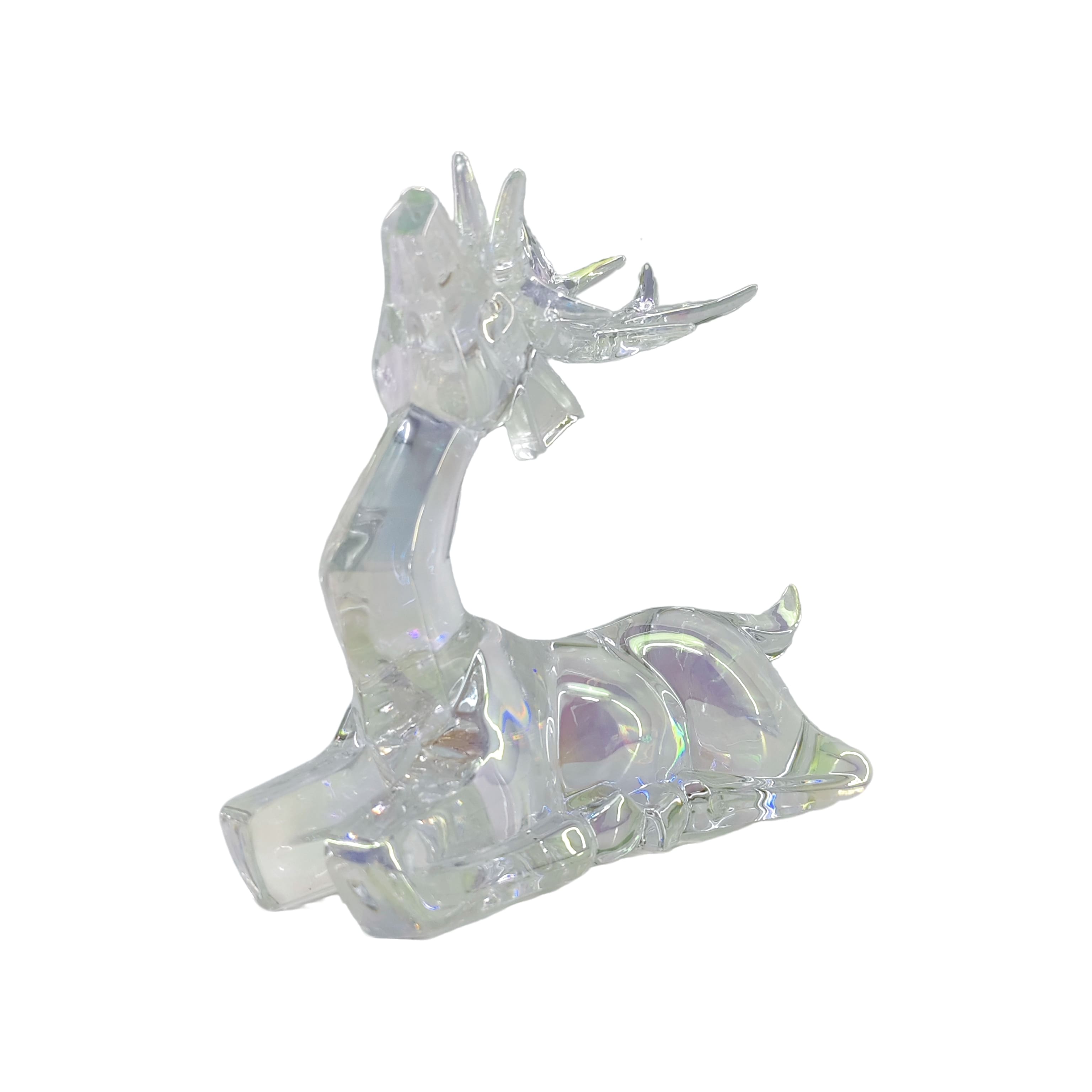 7.25&#x22; Clear Acrylic Sitting Reindeer Tabletop D&#xE9;cor by Ashland&#xAE;