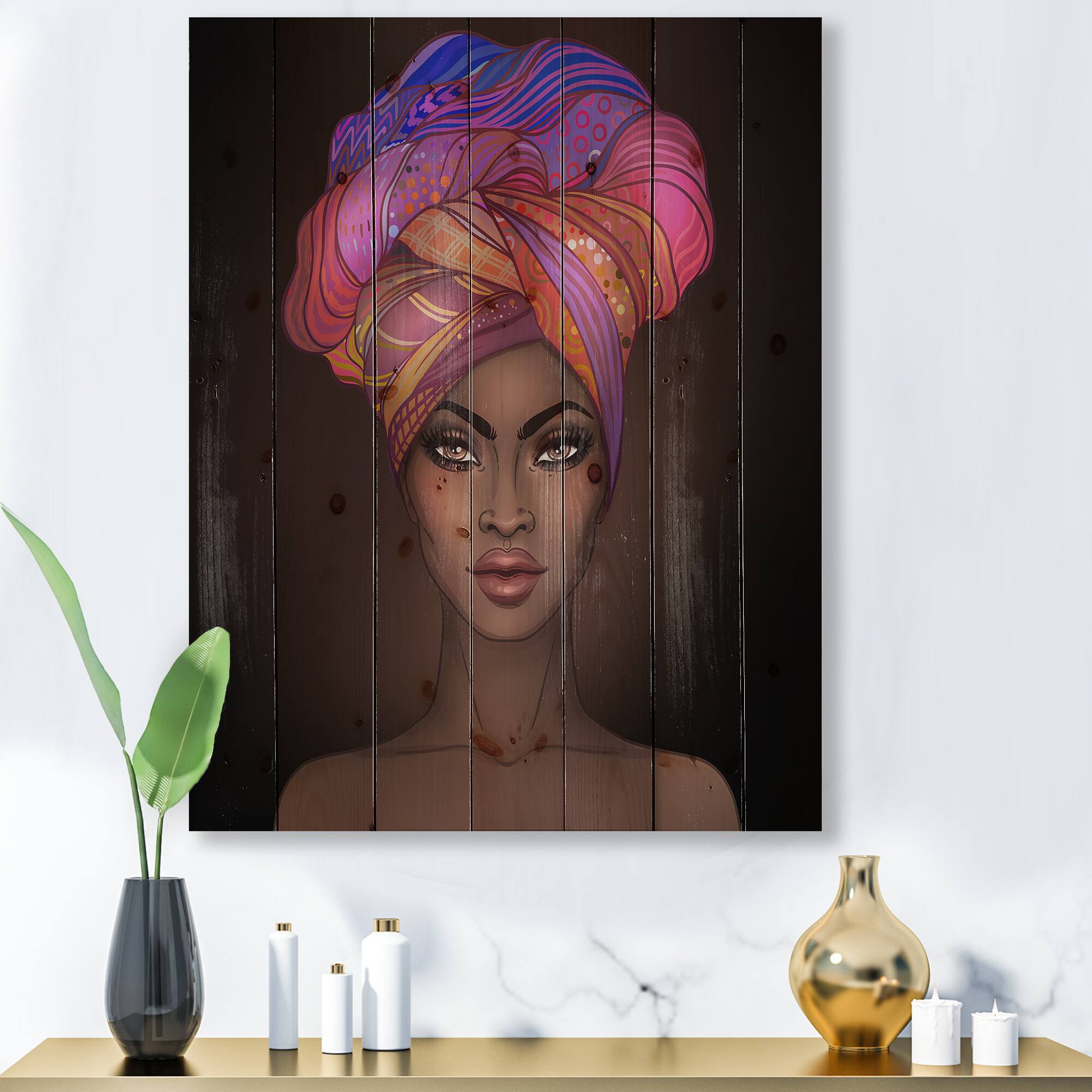 Designart - African American Woman with Turban VI