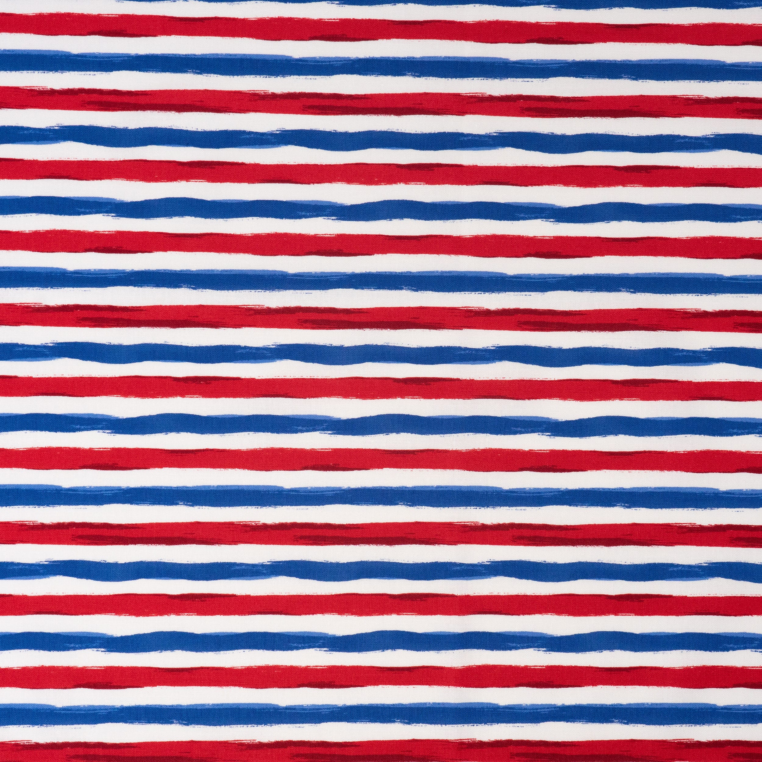 SINGER Horizontal Red, White & Blue Stripe Cotton Fabric