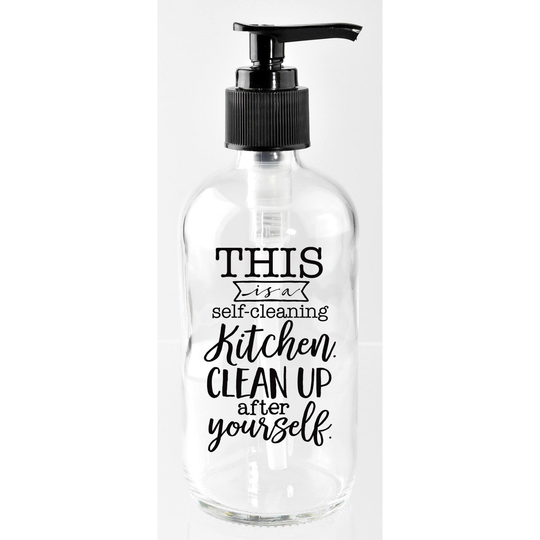 8oz. Self-Cleaning Kitchen Glass Soap Dispenser