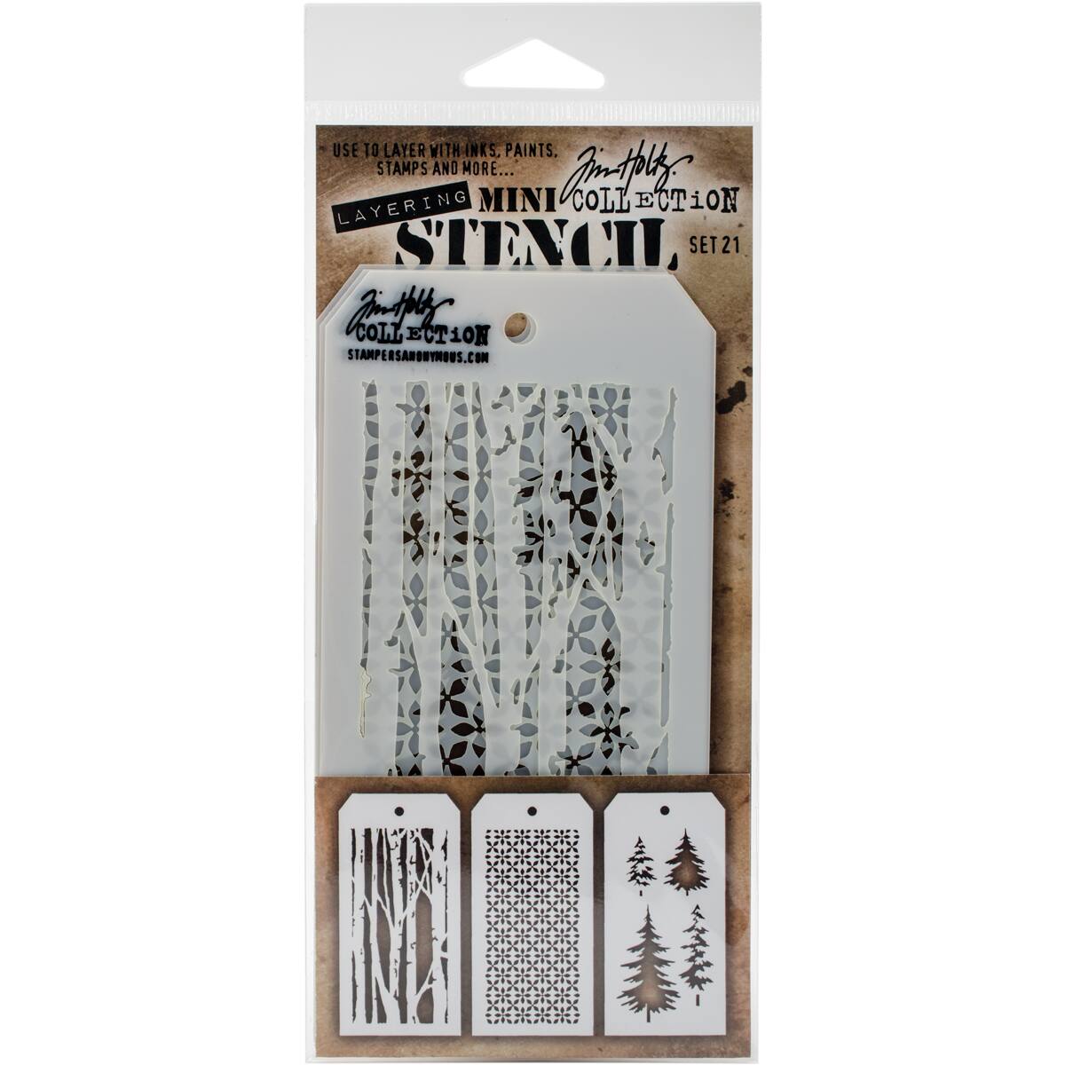 Stampers Anonymous Tim Holtz® Mini #21 Layering Stencil Set
