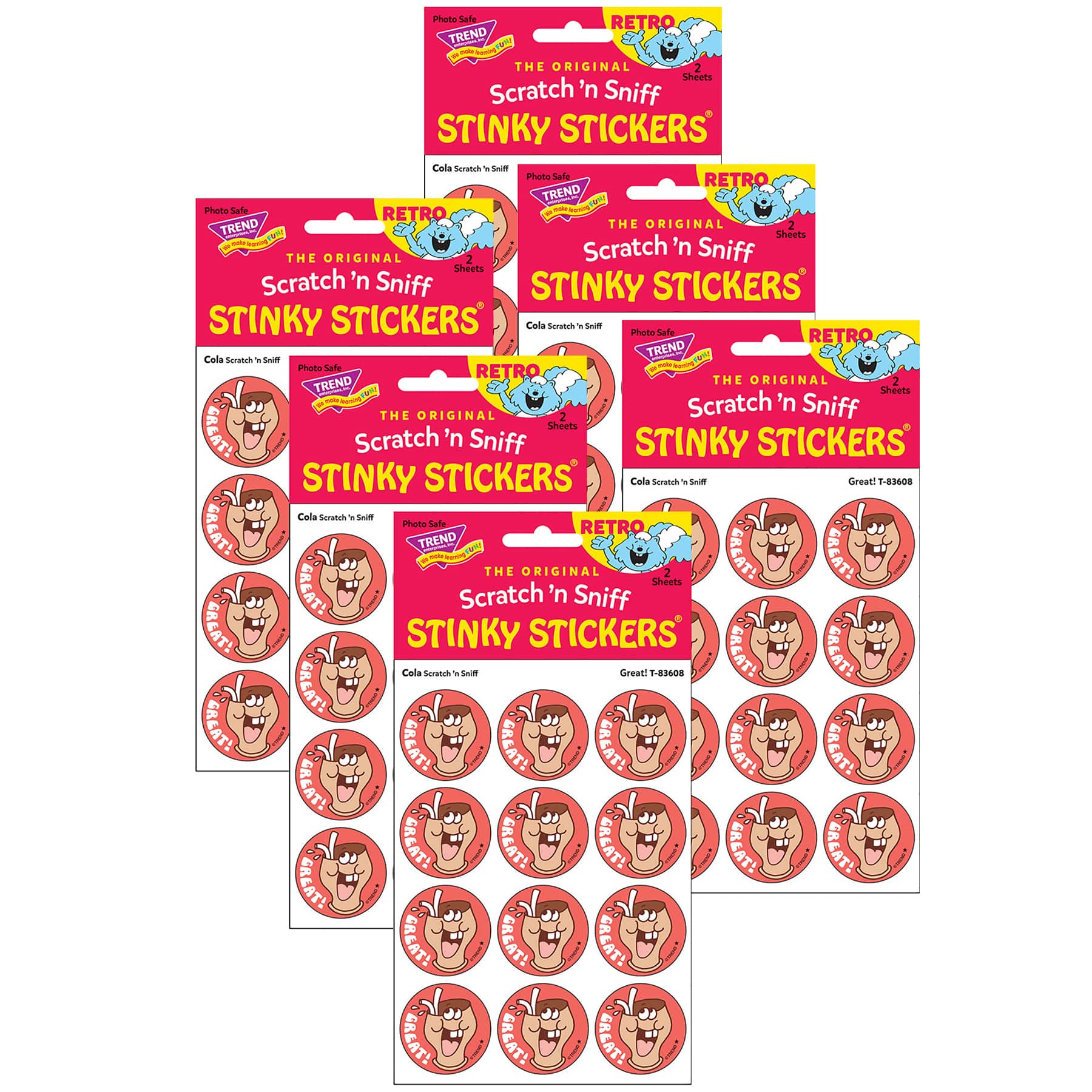 TREND Enterprises® Great! Cola Scented Stickers, 6 Packs of 24