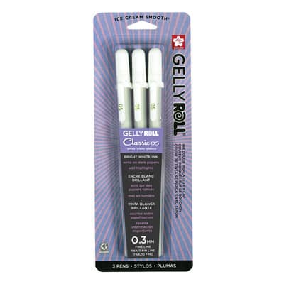 White Gelly Roll Pen Great for Transferring Embroidery Patterns on to Dark  Fabric, Calligraphy, Card Making WHITE GELLY ROLL 