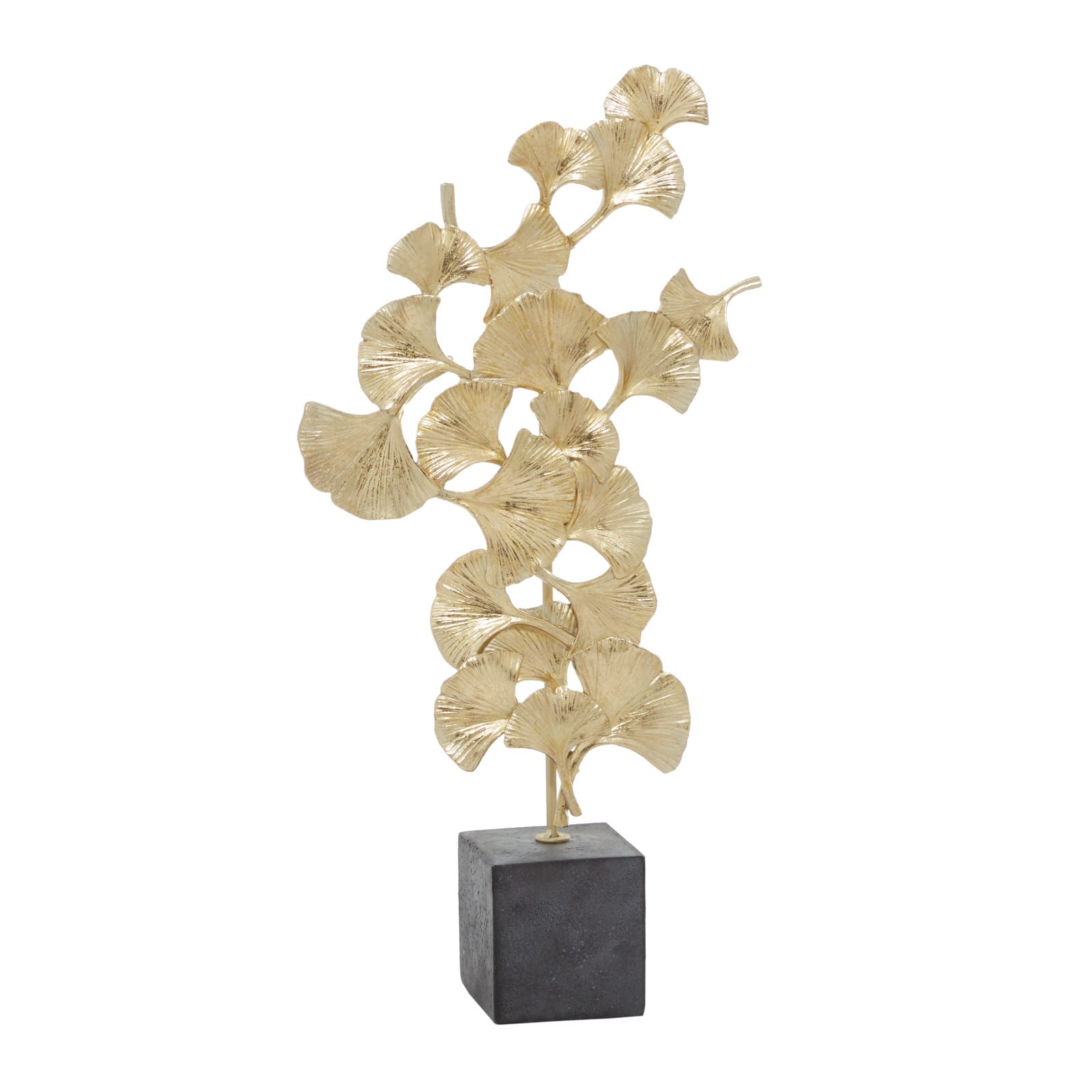20" Gold Contemporary Gingko Leaf Sculpture