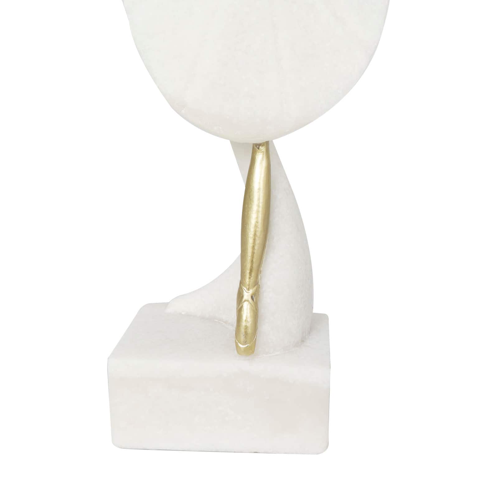 14&#x22; Cream Polystone Ballet Dancer Sculpture D&#xE9;cor