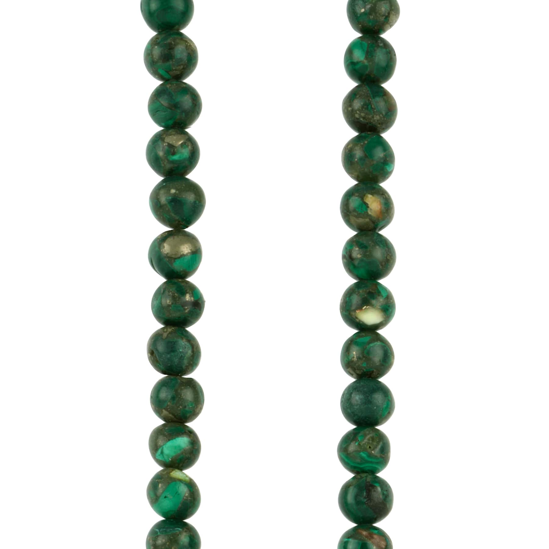 6 Pack: Green Reconstituted Dyed Malachite Round Beads, 5.5mm by Bead Landing™