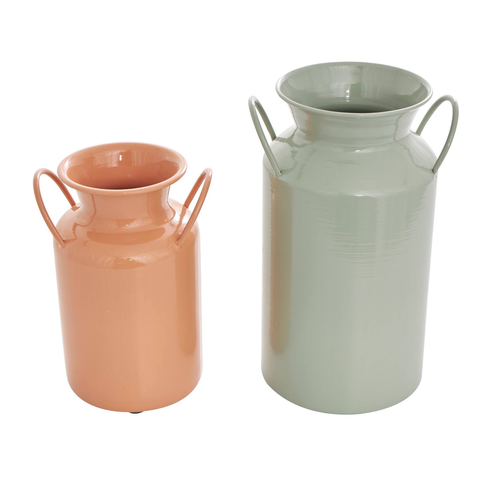 Multicolored Metal Jug Vase with Handles Set