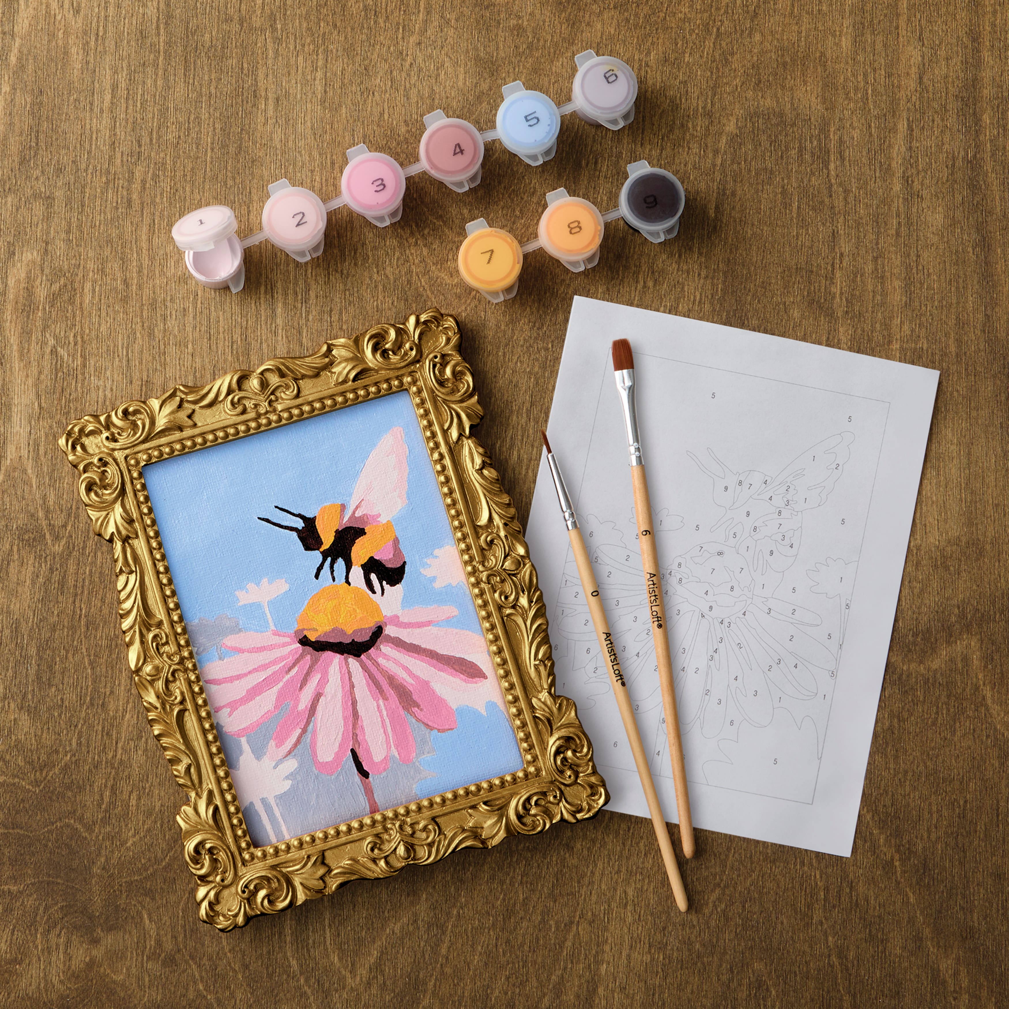Bee & Flowers Paint-by-Number Framed Mini Kit by Artist's Loft®