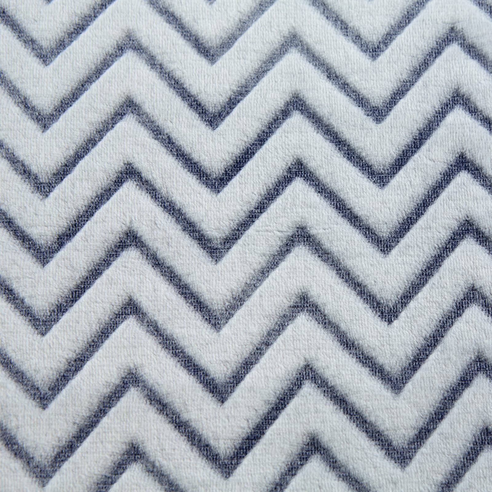 DII&#xAE; French Blue Chevron Plush Throw