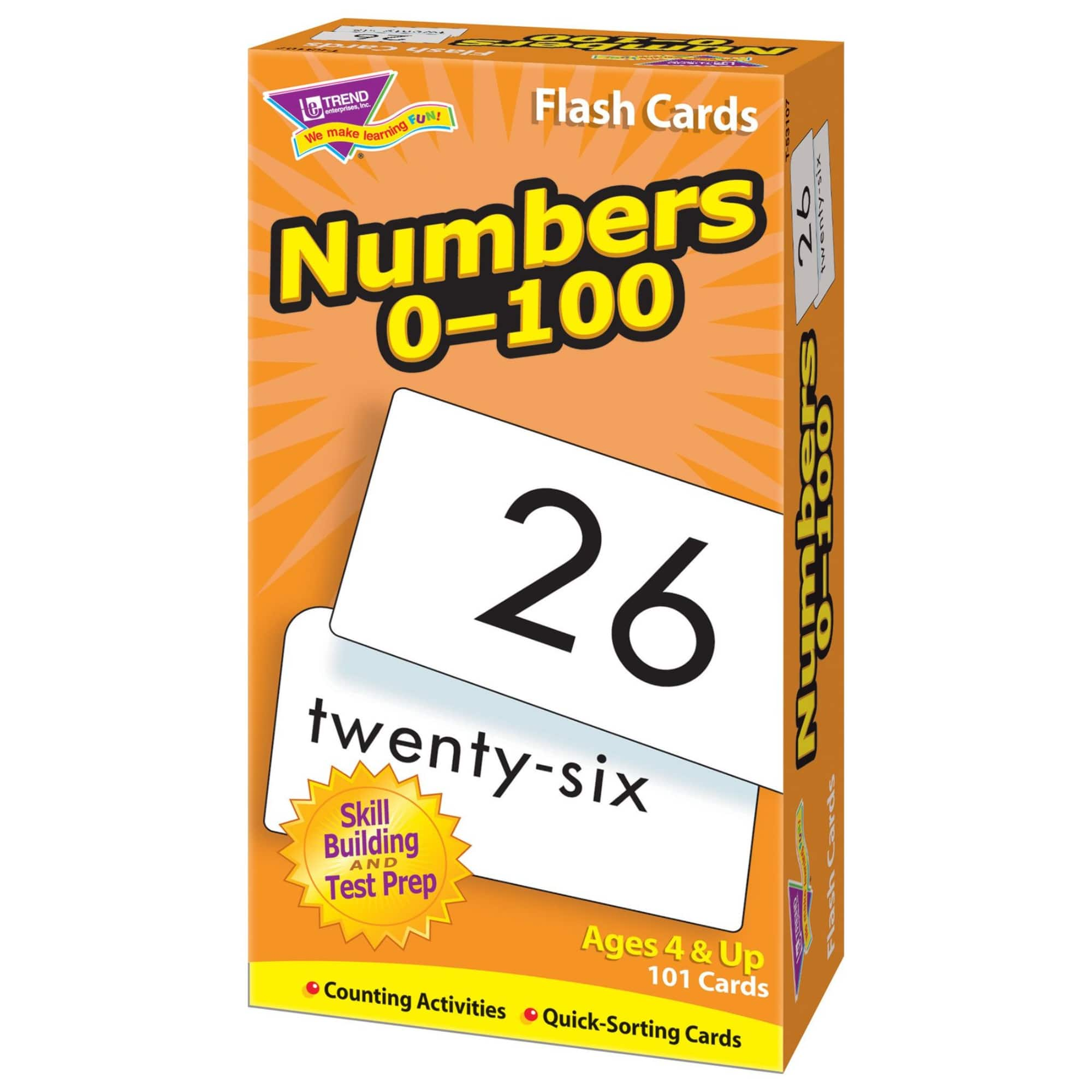 Trend Enterprises&#xAE; Numbers 0-100 Skill Drill Flash Cards