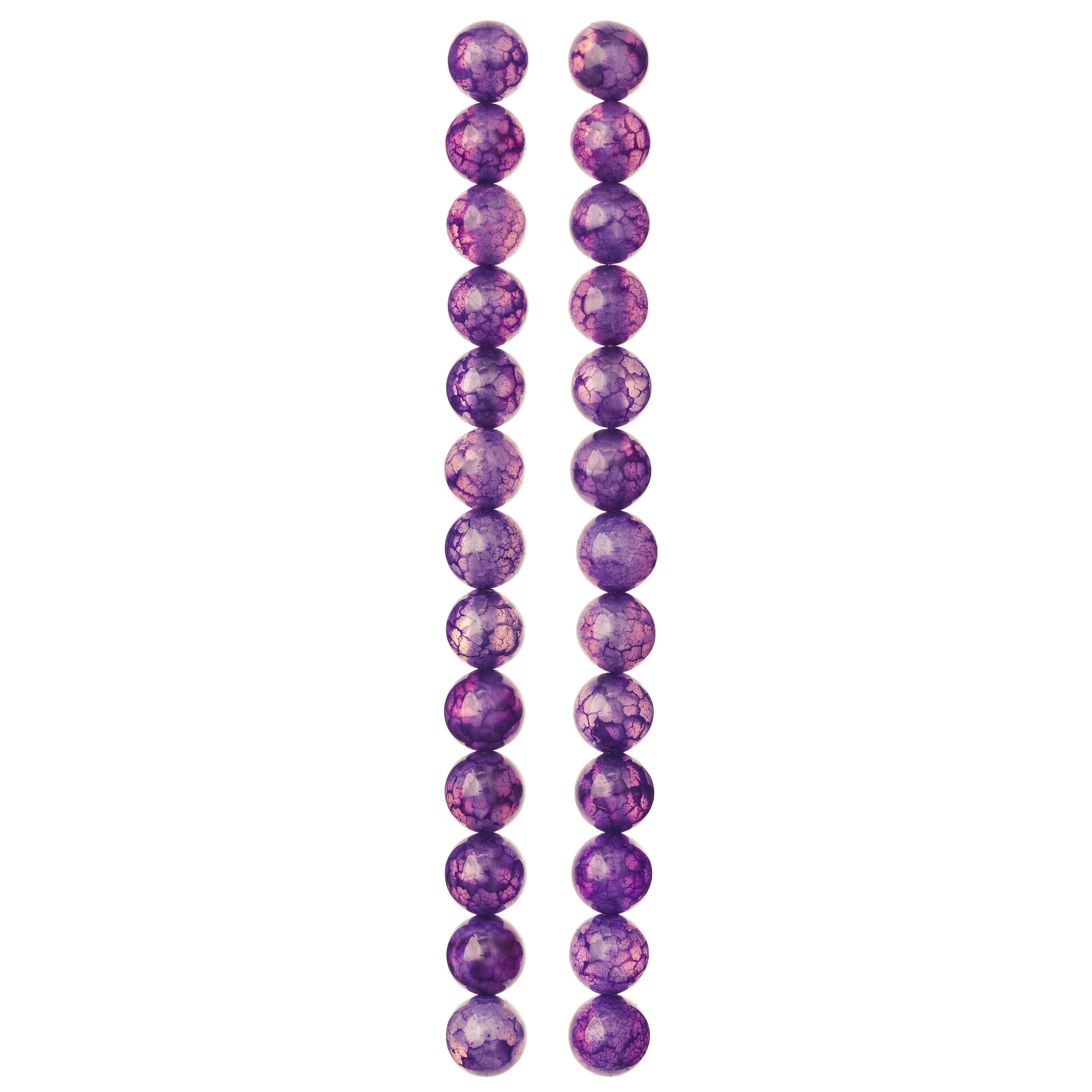 8mm Purple Fractured Dyed Round Agate Beads by Bead Landing™