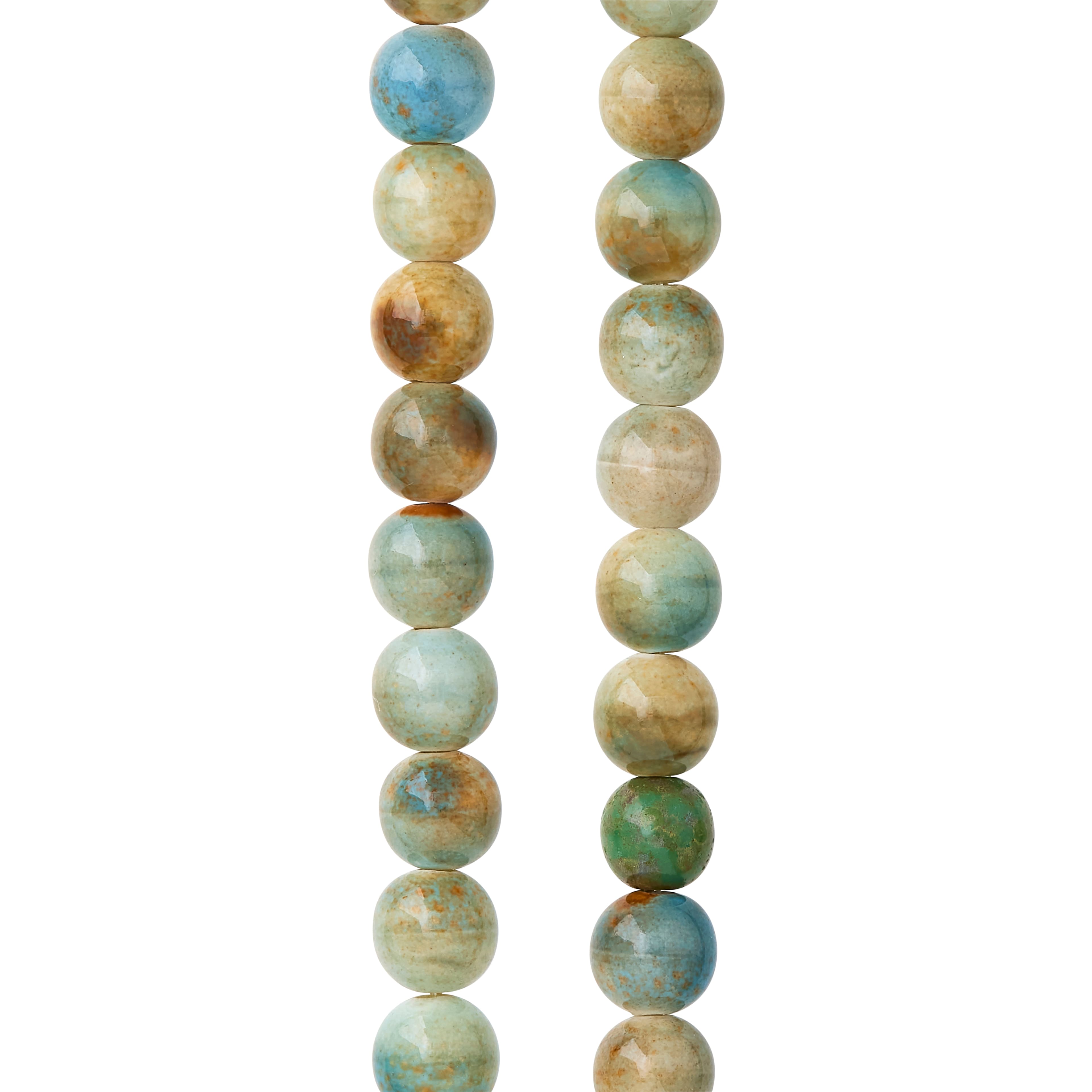 9 Pack: Earth Ceramic Round Beads, 8mm by Bead Landing&#x2122;