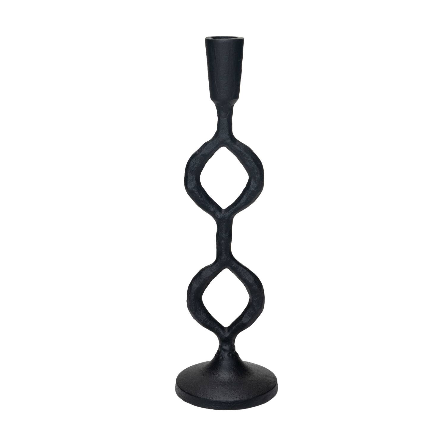 Hello Honey&#xAE; Black Decorative Cast Metal Taper Candle Holder
