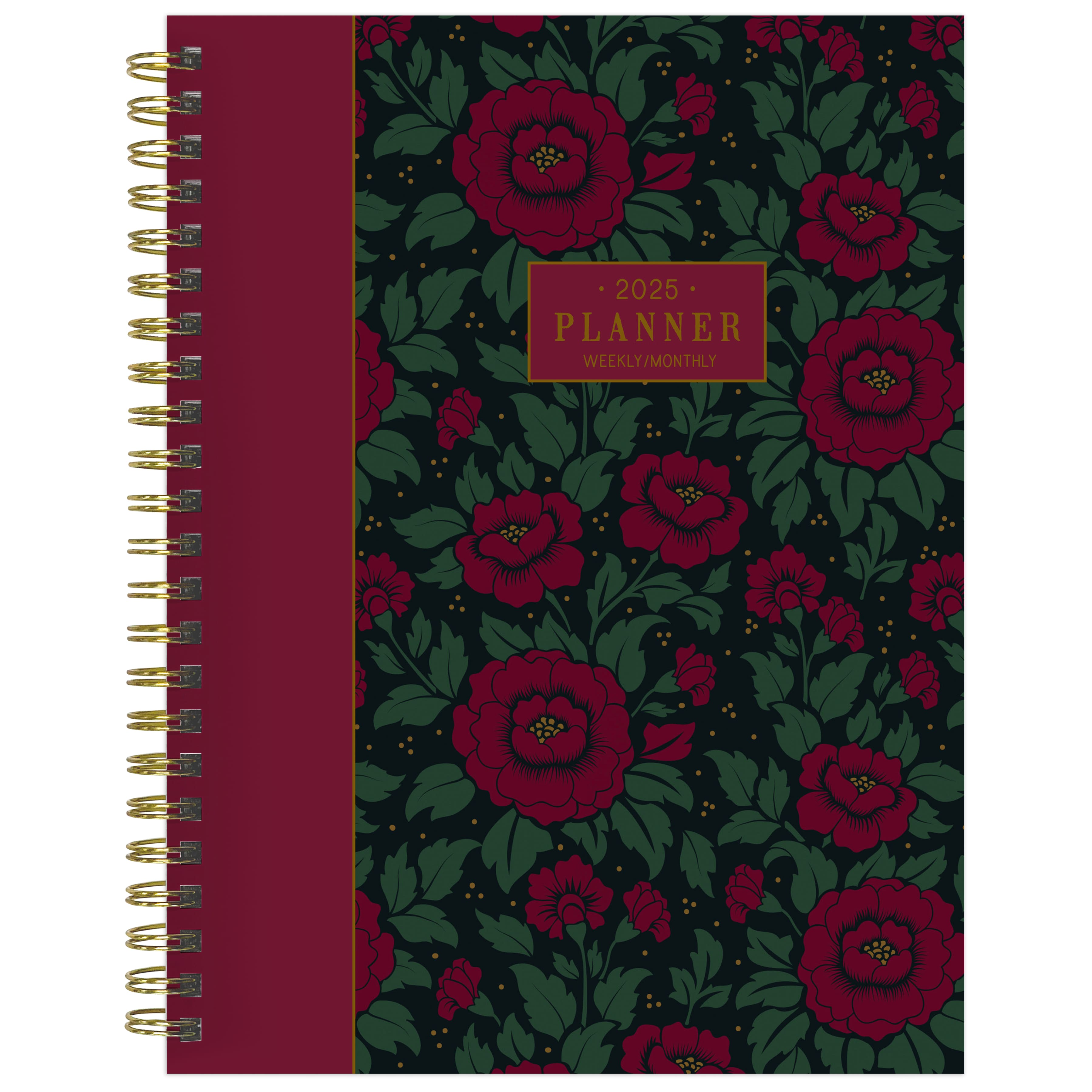 TF Publishing 2025 Medium Victorian Blooms Weekly Monthly Spiral Planner