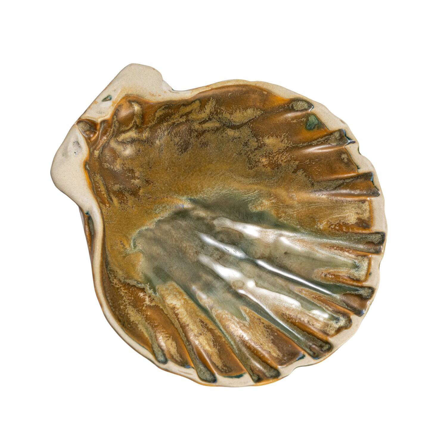Hello Honey® 6" Sea Shell Dish with Reactive Crackle Glaze, 4ct.