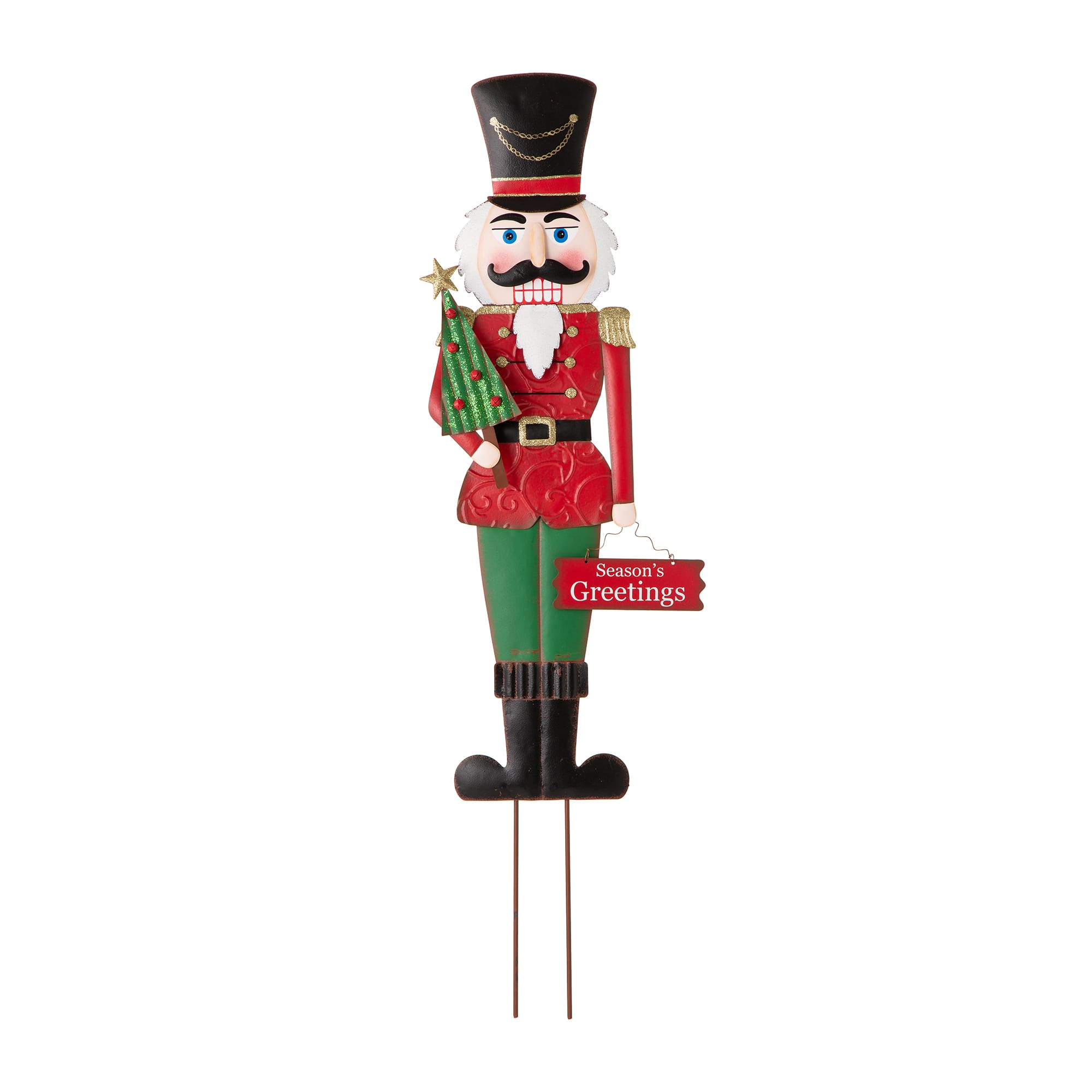 Glitzhome® 3ft. Metal Nutcracker Yard Stake