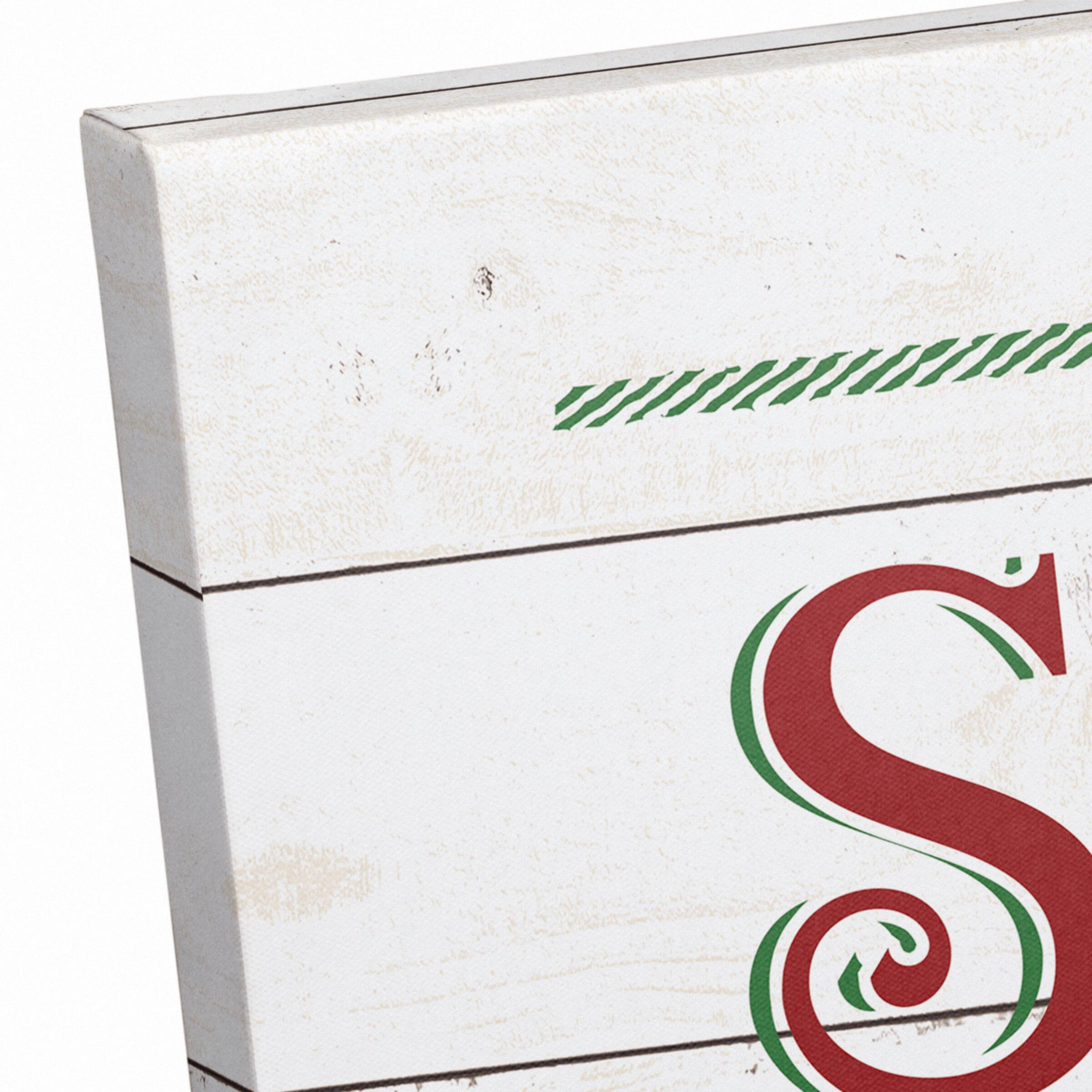 Santas Sleigh Crossing Wood 36x12 Canvas Wall Art