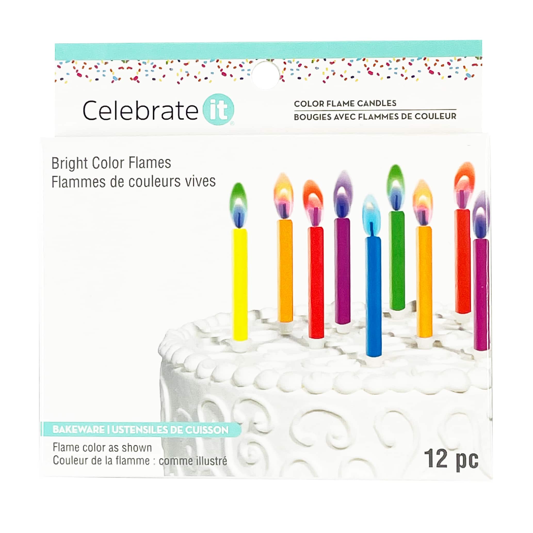 12 Packs: 12 ct. (144 total) Color Flame Candles by Celebrate It&#xAE;