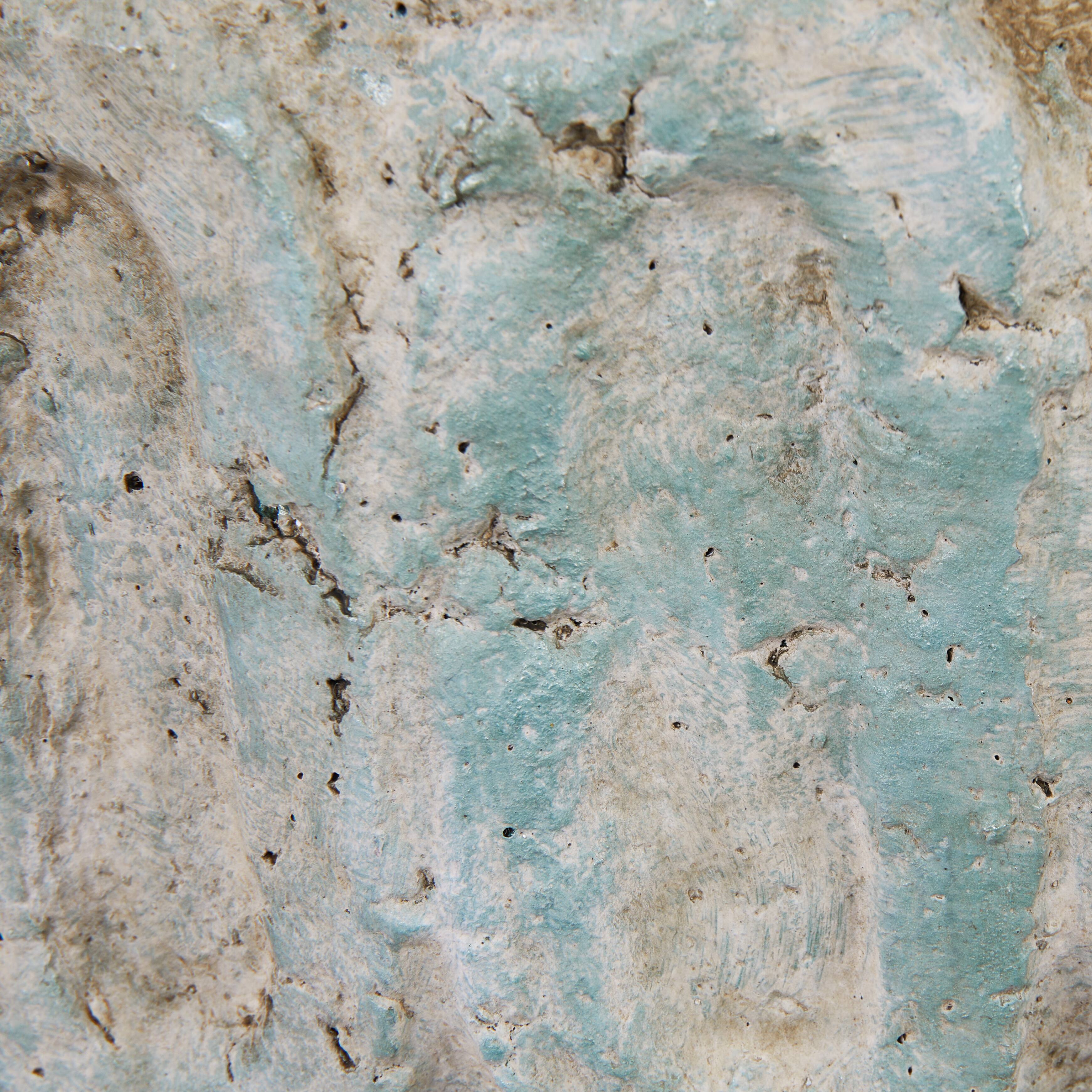 Hello Honey® 13.8" Distressed Green Rustic Cement Planter