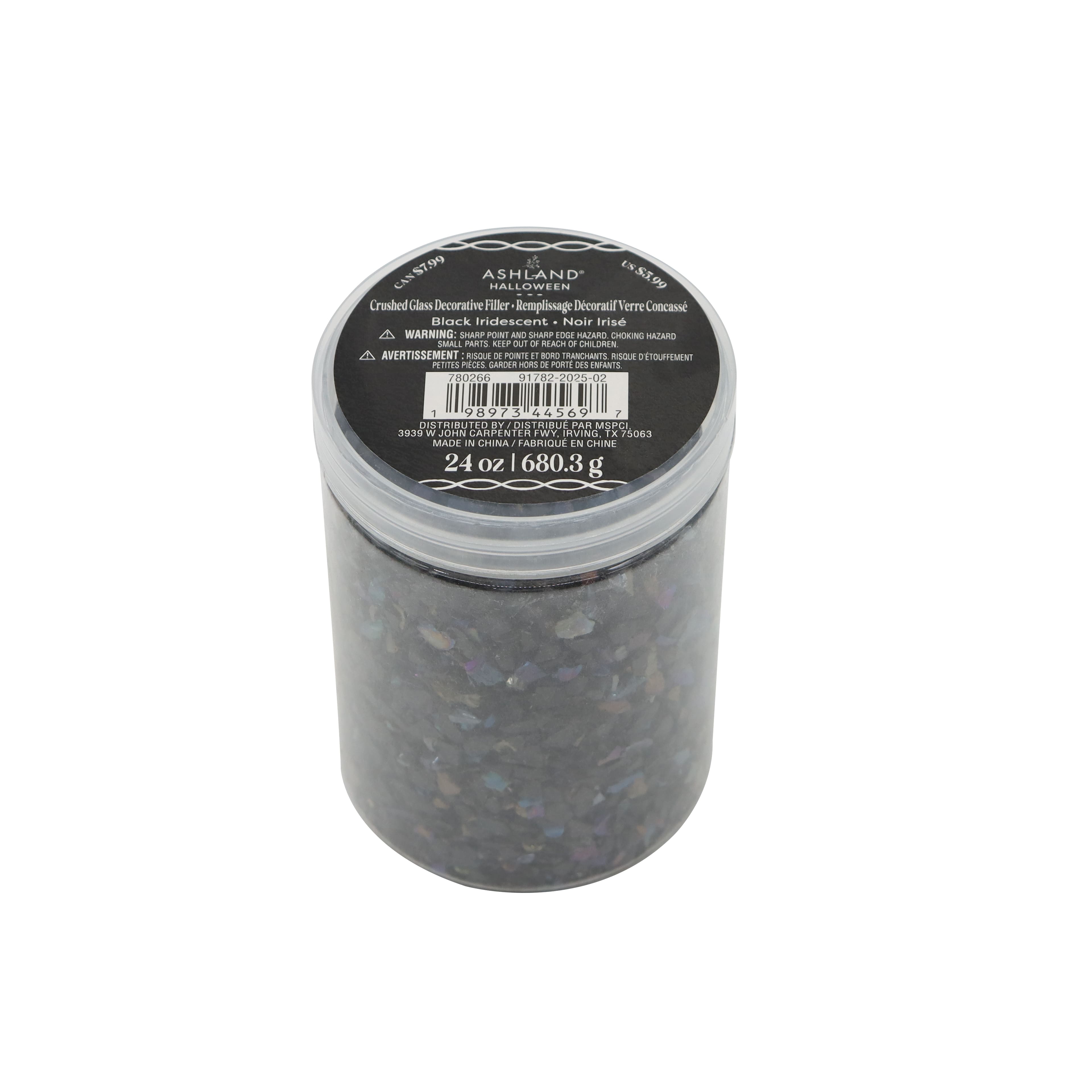 24oz. Black Iridescent Micro Crushed Glass Decorative Filler by Ashland&#xAE;