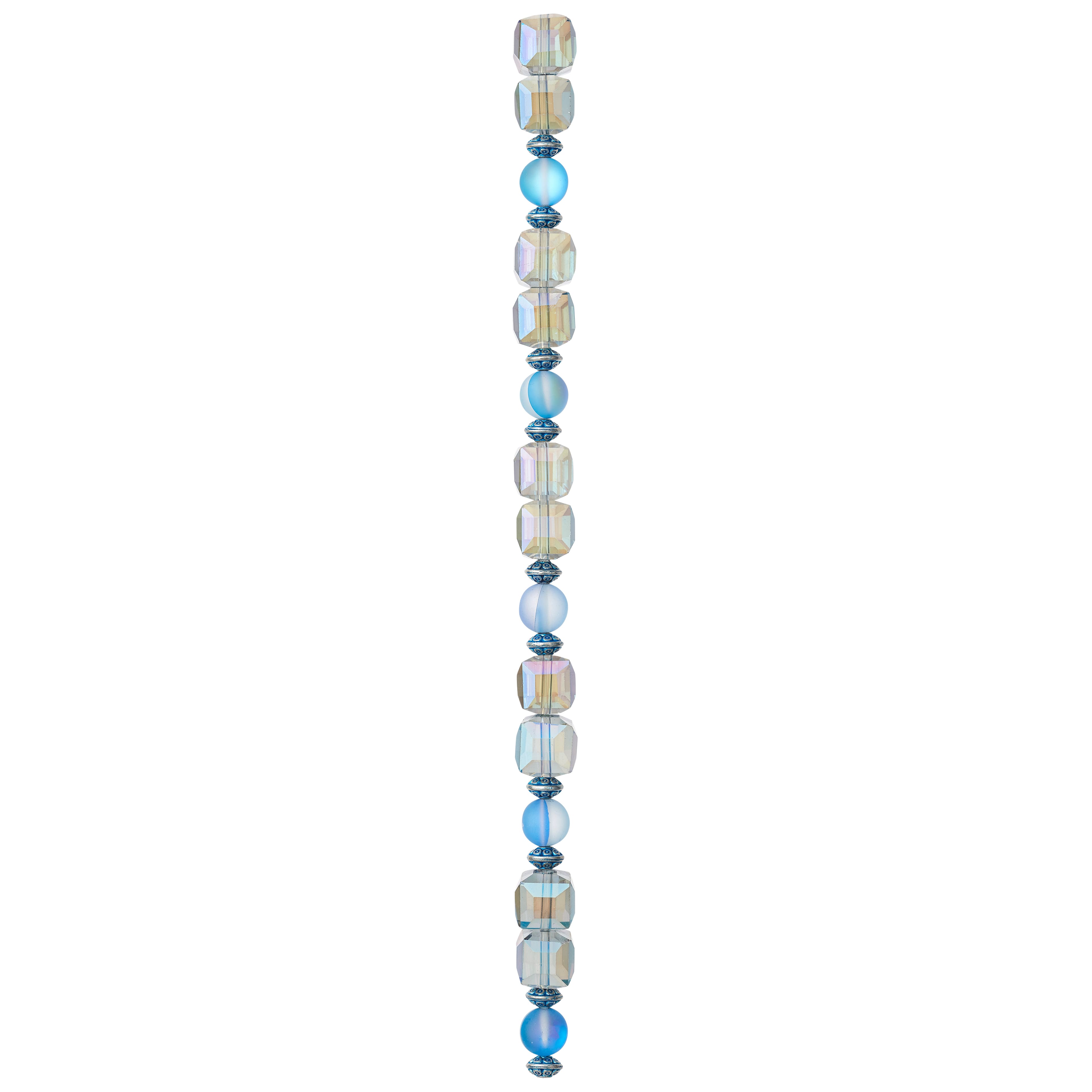 Aqua Mixed Glass Round &#x26; Cube Beads by Bead Landing&#x2122;