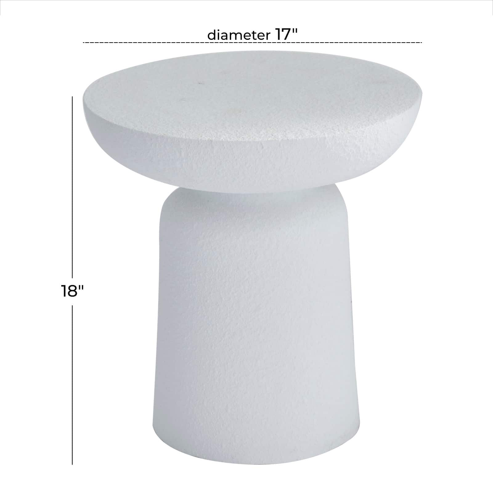 White Contemporary Garden Stool, 17&#x22; x 17&#x22; x 18&#x22;